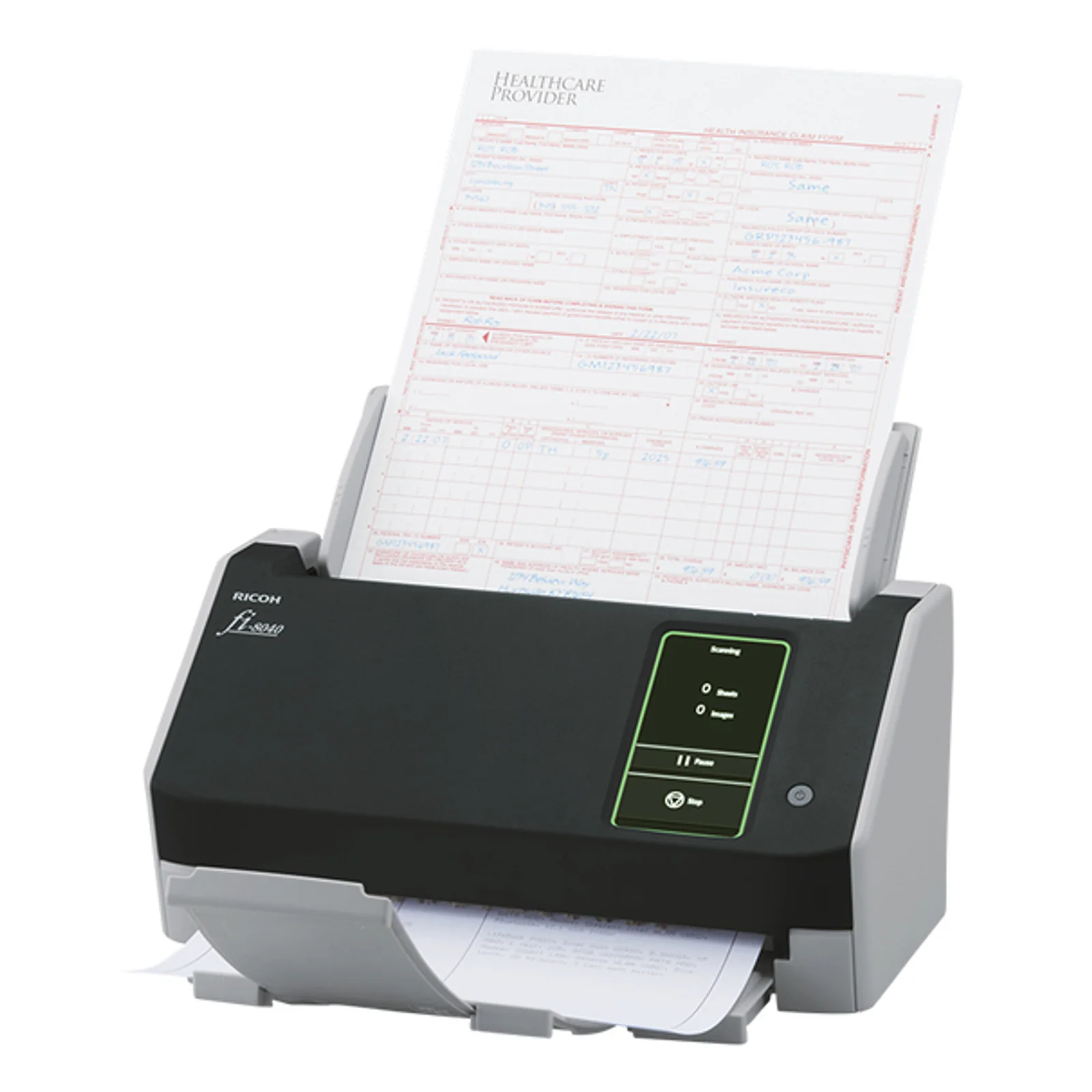 Ricoh fi-8040 Numériseur chargeur automatique de documents (adf) + chargeur manuel 600 x 600 DPI A4 Noir, Gris