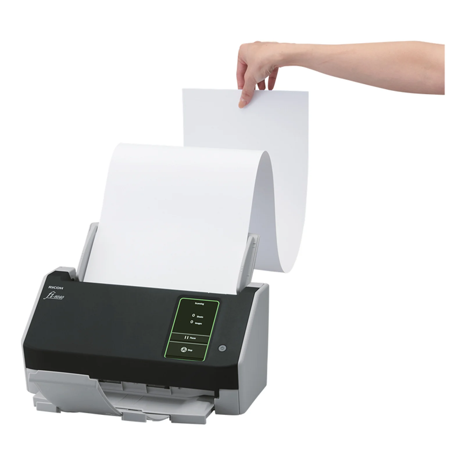 Ricoh fi-8040 Numériseur chargeur automatique de documents (adf) + chargeur manuel 600 x 600 DPI A4 Noir, Gris