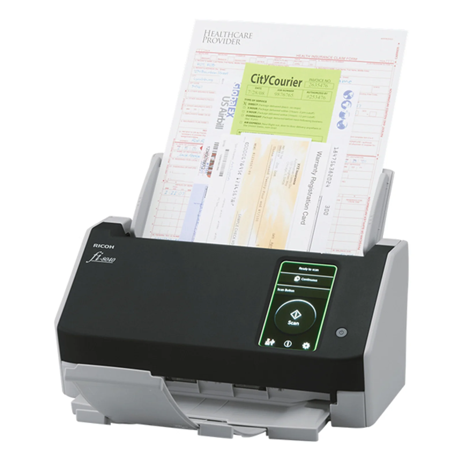 Ricoh fi-8040 Numériseur chargeur automatique de documents (adf) + chargeur manuel 600 x 600 DPI A4 Noir, Gris