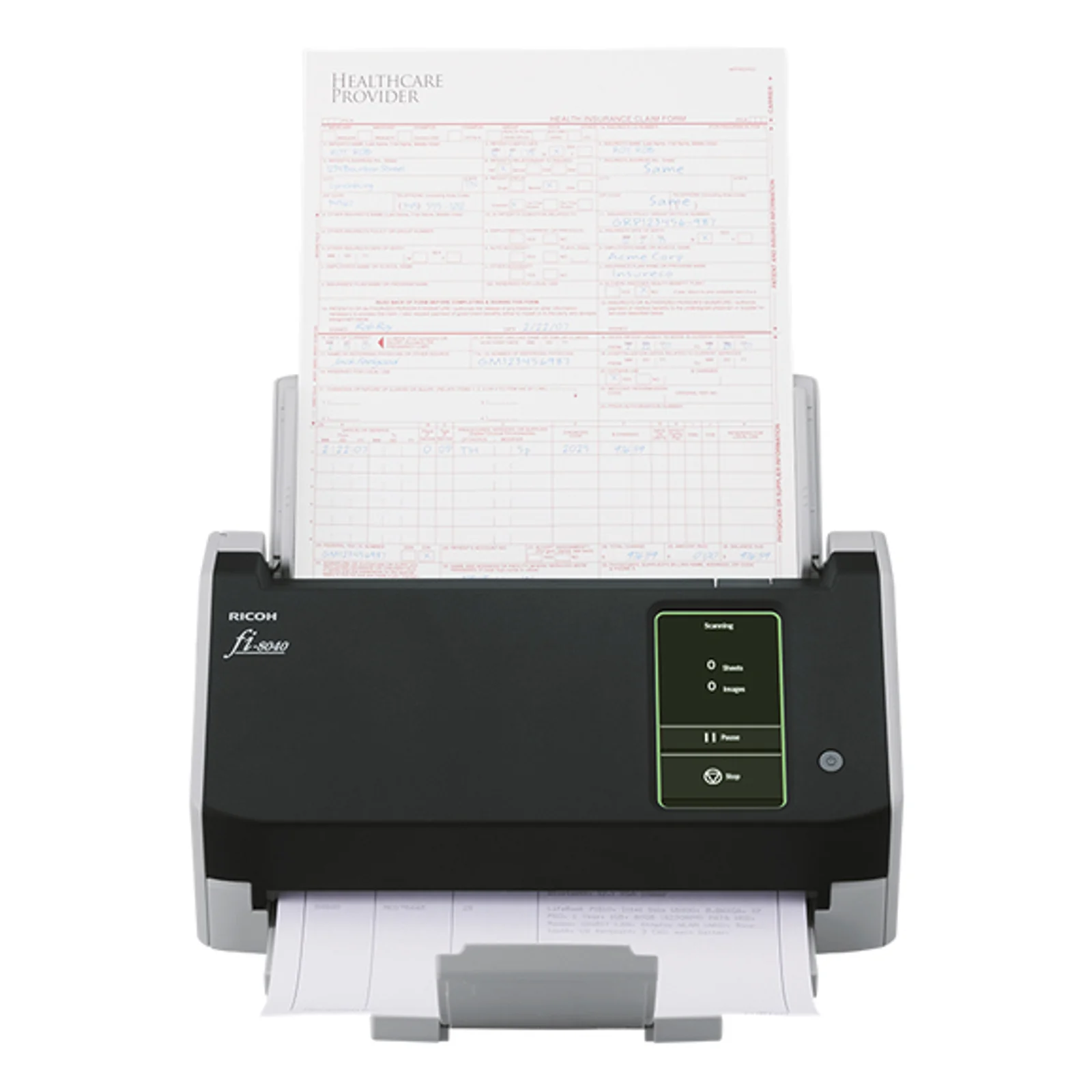Ricoh fi-8040 Numériseur chargeur automatique de documents (adf) + chargeur manuel 600 x 600 DPI A4 Noir, Gris