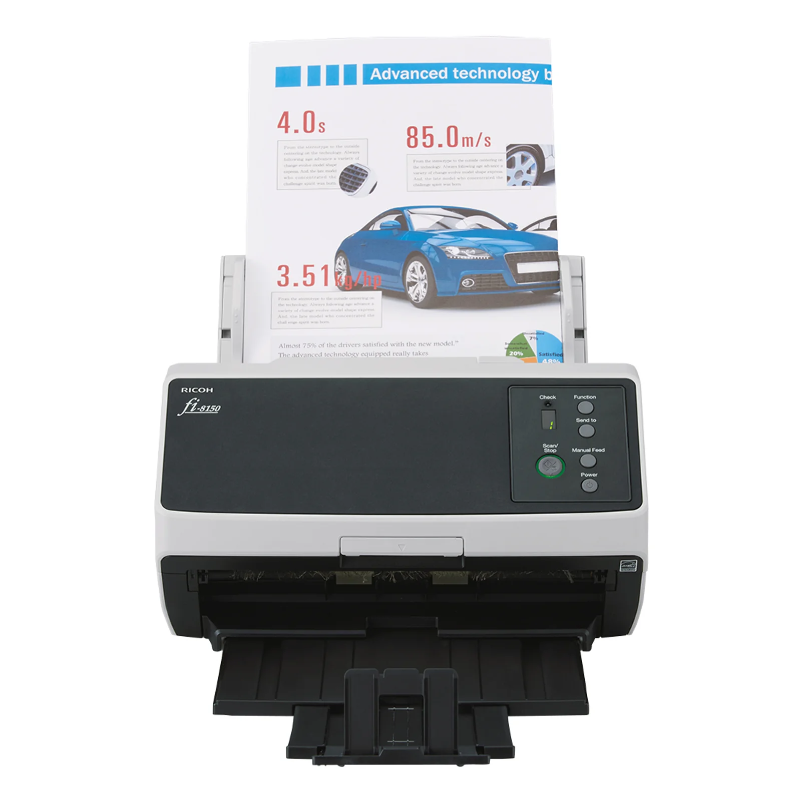 Ricoh FI-8150 Numériseur chargeur automatique de documents (adf) + chargeur manuel 600 x 600 DPI A4 Noir, Gris