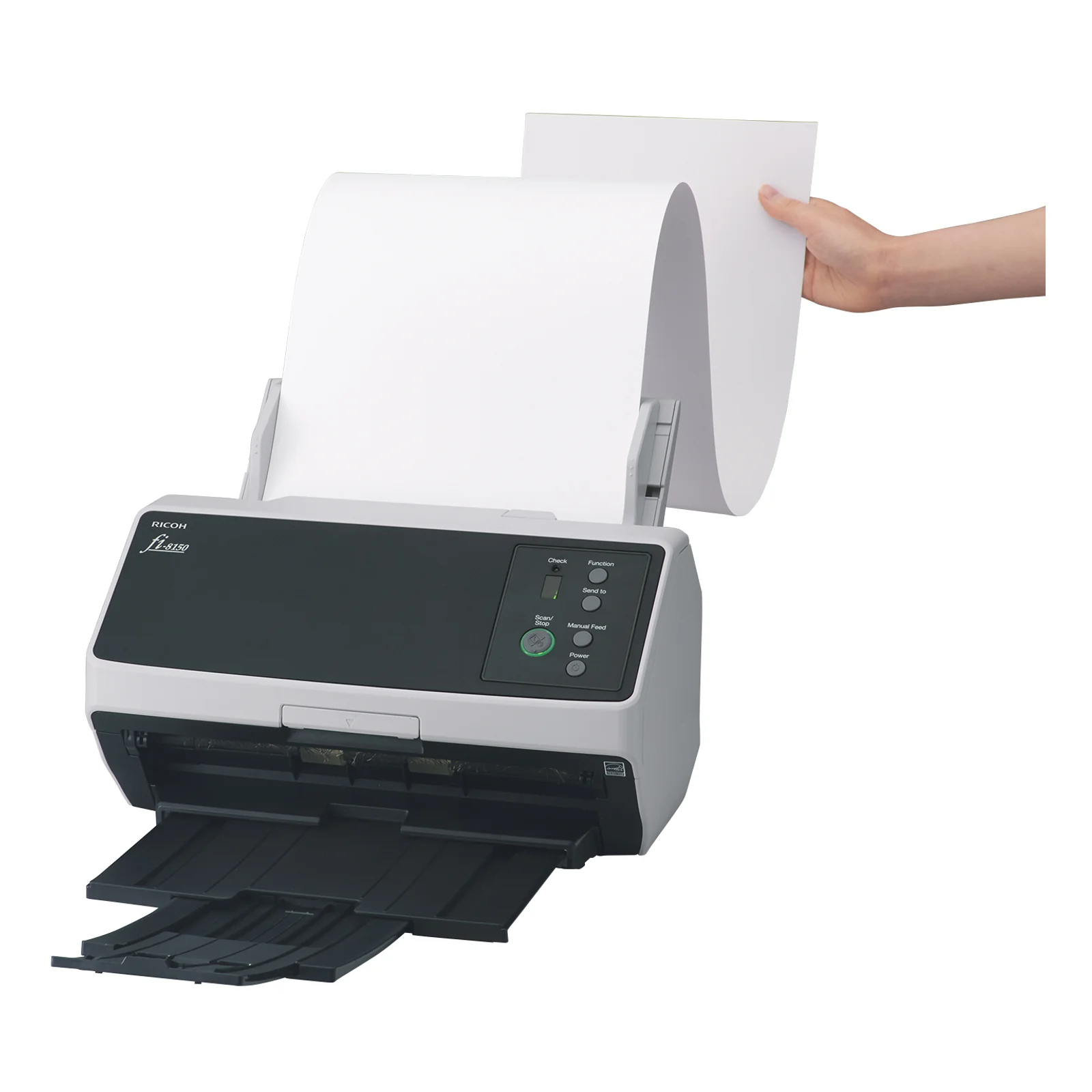 Ricoh FI-8150 Numériseur chargeur automatique de documents (adf) + chargeur manuel 600 x 600 DPI A4 Noir, Gris