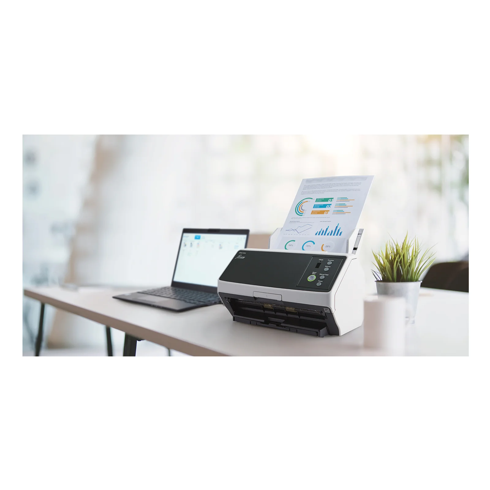Ricoh FI-8150 Numériseur chargeur automatique de documents (adf) + chargeur manuel 600 x 600 DPI A4 Noir, Gris
