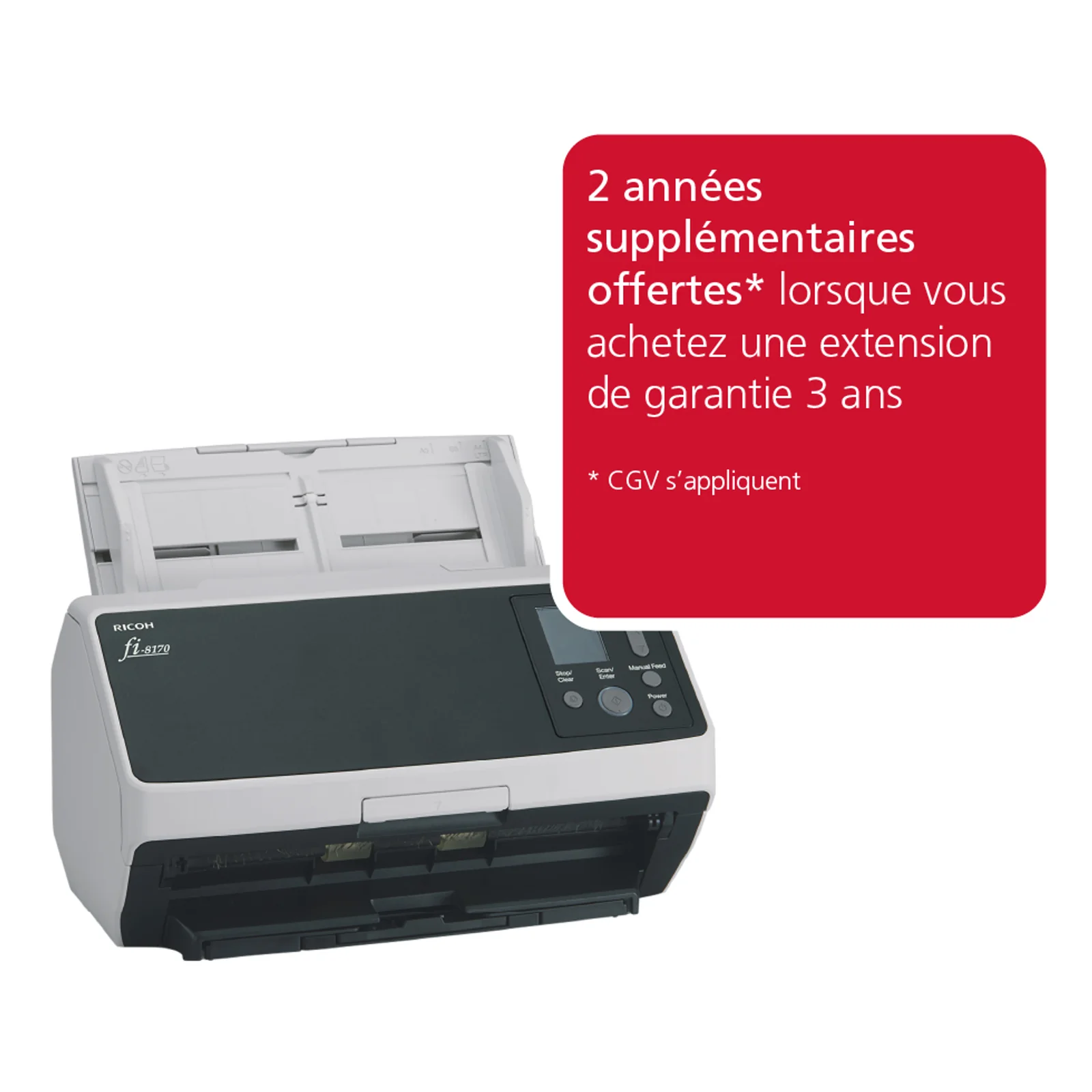Ricoh fi-8170 Numériseur chargeur automatique de documents (adf) + chargeur manuel 600 x 600 DPI A4 Noir, Gris