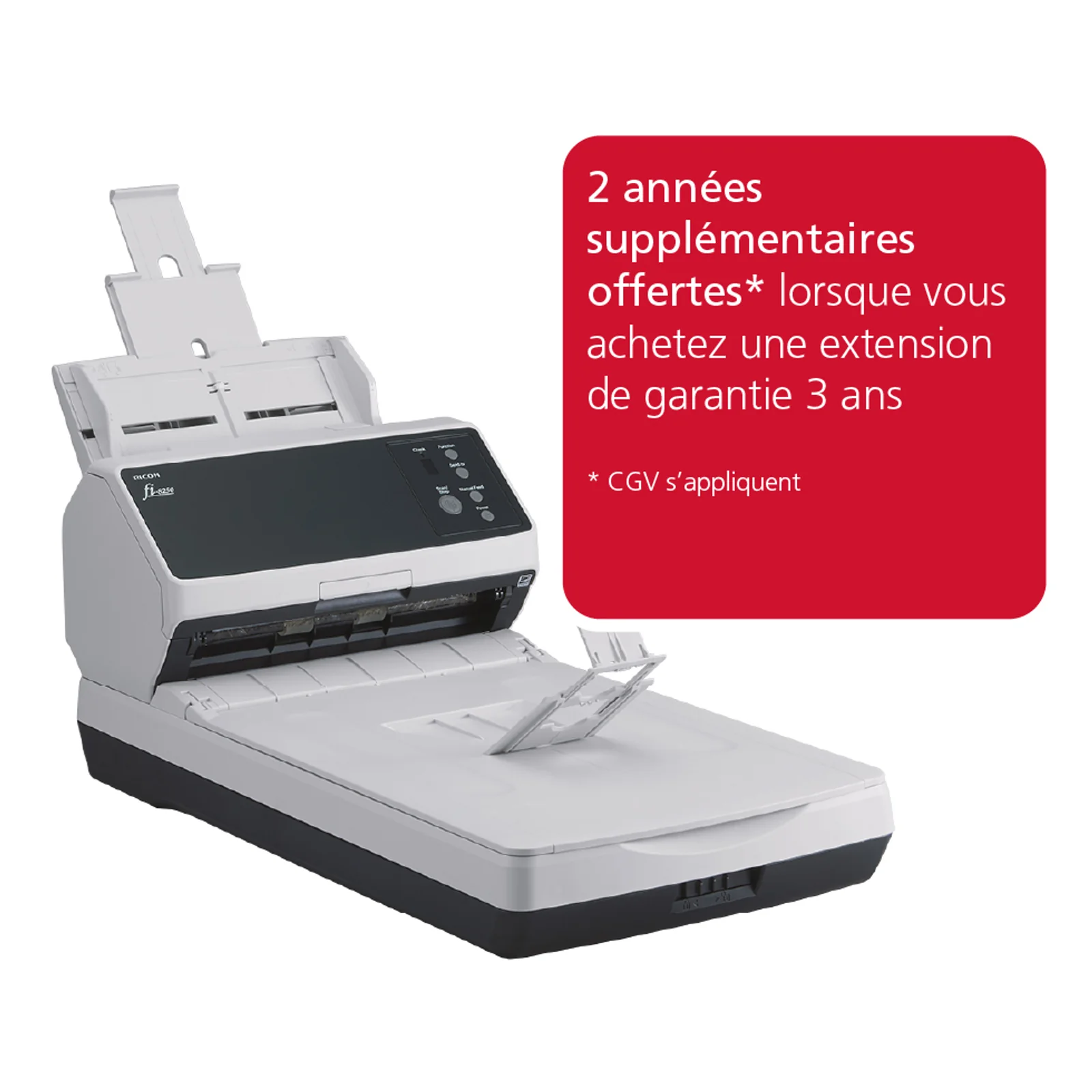 Ricoh fi-8250 Numériseur chargeur automatique de documents (adf) + chargeur manuel 600 x 600 DPI A4 Noir, Gris