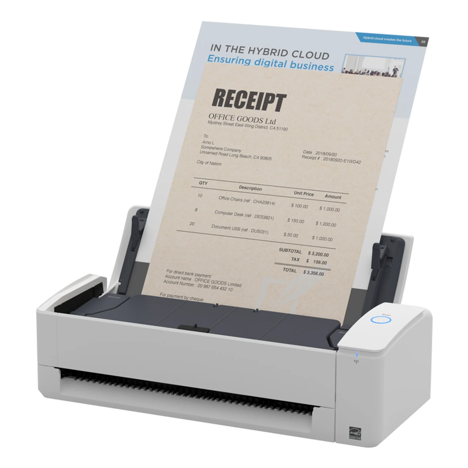 Ricoh ScanSnap iX1300 Scanner ADF 600 x 600 DPI A4 Blanc