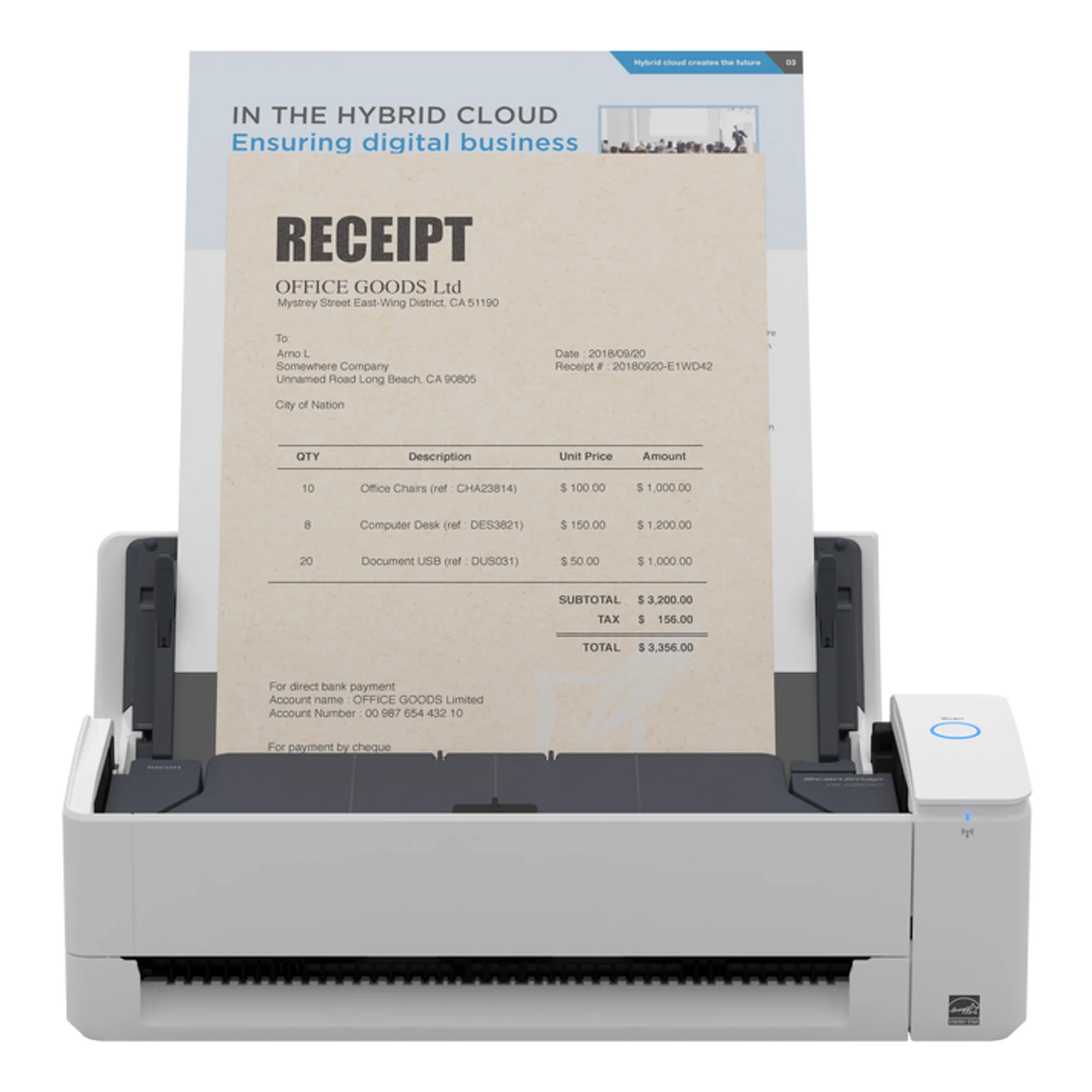 Ricoh ScanSnap iX1300 Scanner ADF 600 x 600 DPI A4 Blanc