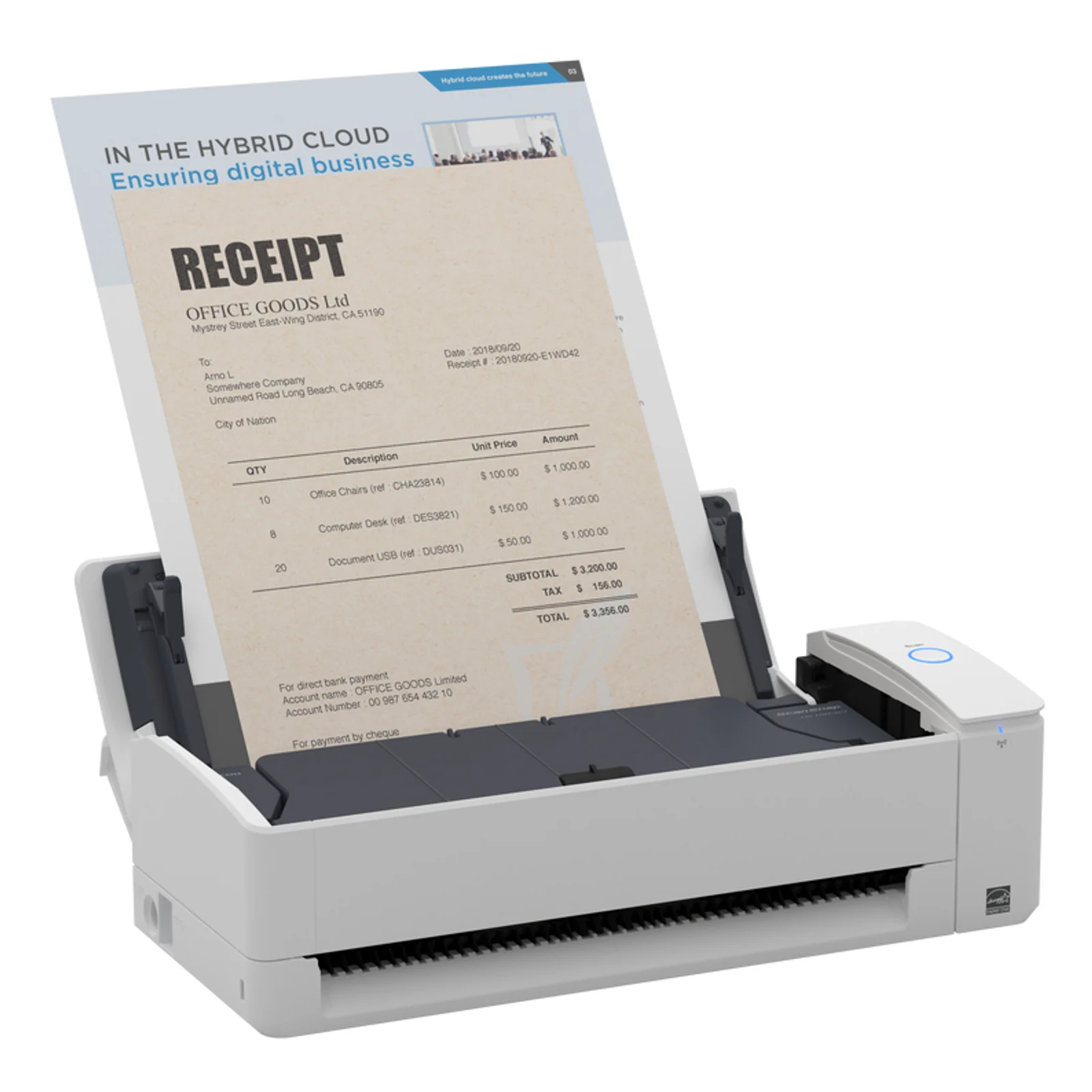 Ricoh ScanSnap iX1300 Scanner ADF 600 x 600 DPI A4 Blanc