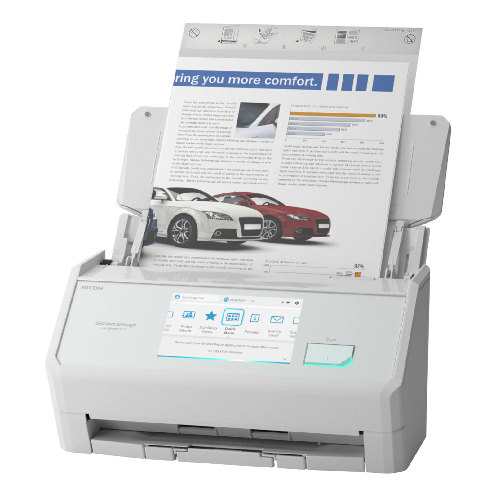 Ricoh ScanSnap IX2500 Scanner ADF 600 x 600 DPI A4 Blanc