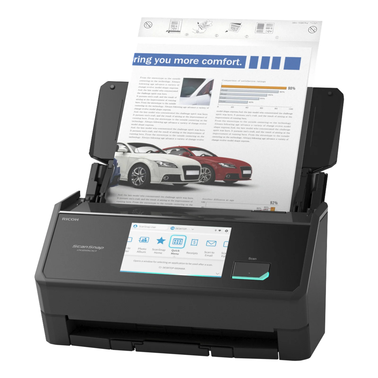 Ricoh ScanSnap IX2500 Scanner ADF 600 x 600 DPI A4 Noir