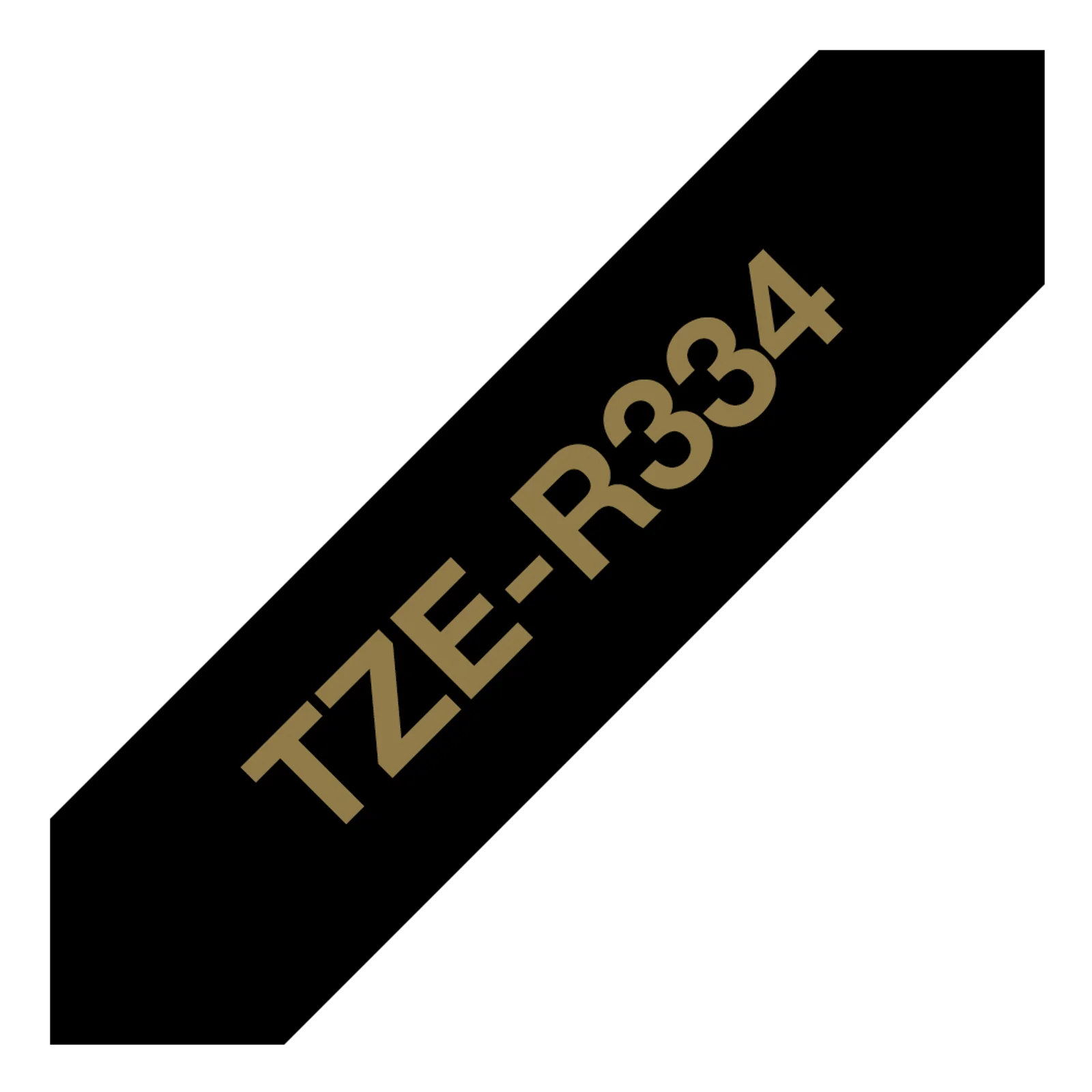 Ruban tissu Brother TZe-R334 12 mm or sur noir 4 mètres