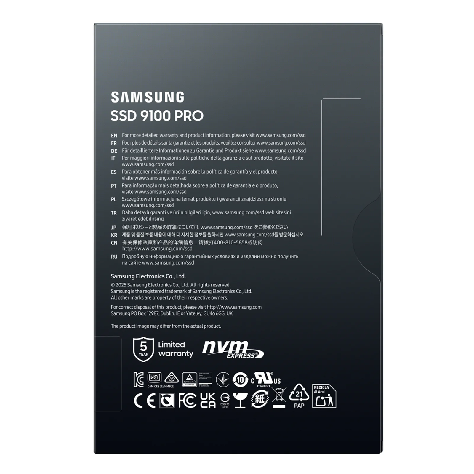 Samsung 9100 PRO PCIe® 5.0 NVMe™ M.2 SSD - 4 TB