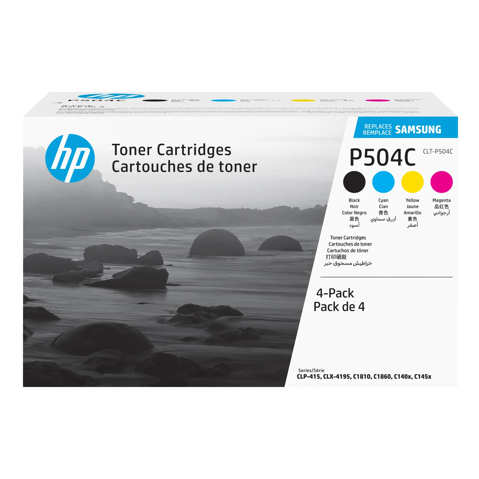 CLT-P504C Pack de 4 cartouches authentiques de toner cyan/magenta/jaune/noir