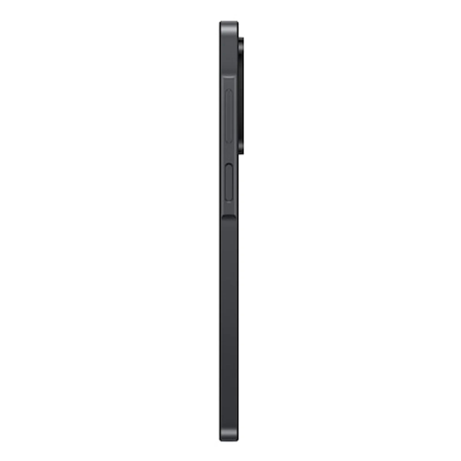 Profil droit du Samsung Galaxy A17 Noir, touche de mise en veille et boutons volume sur la tranche