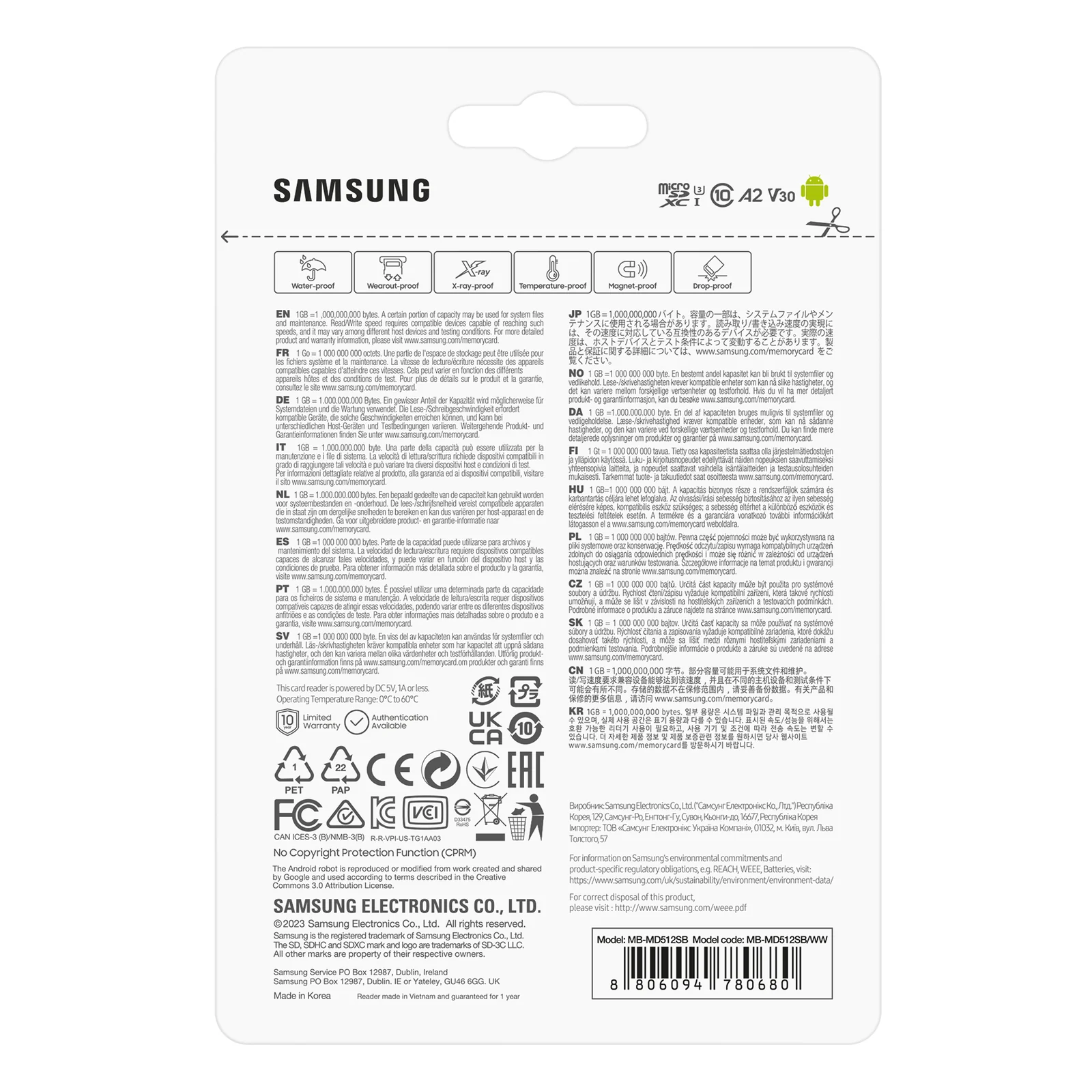 Samsung MB-MD512S 512 Go MicroSDXC UHS-I Classe 10