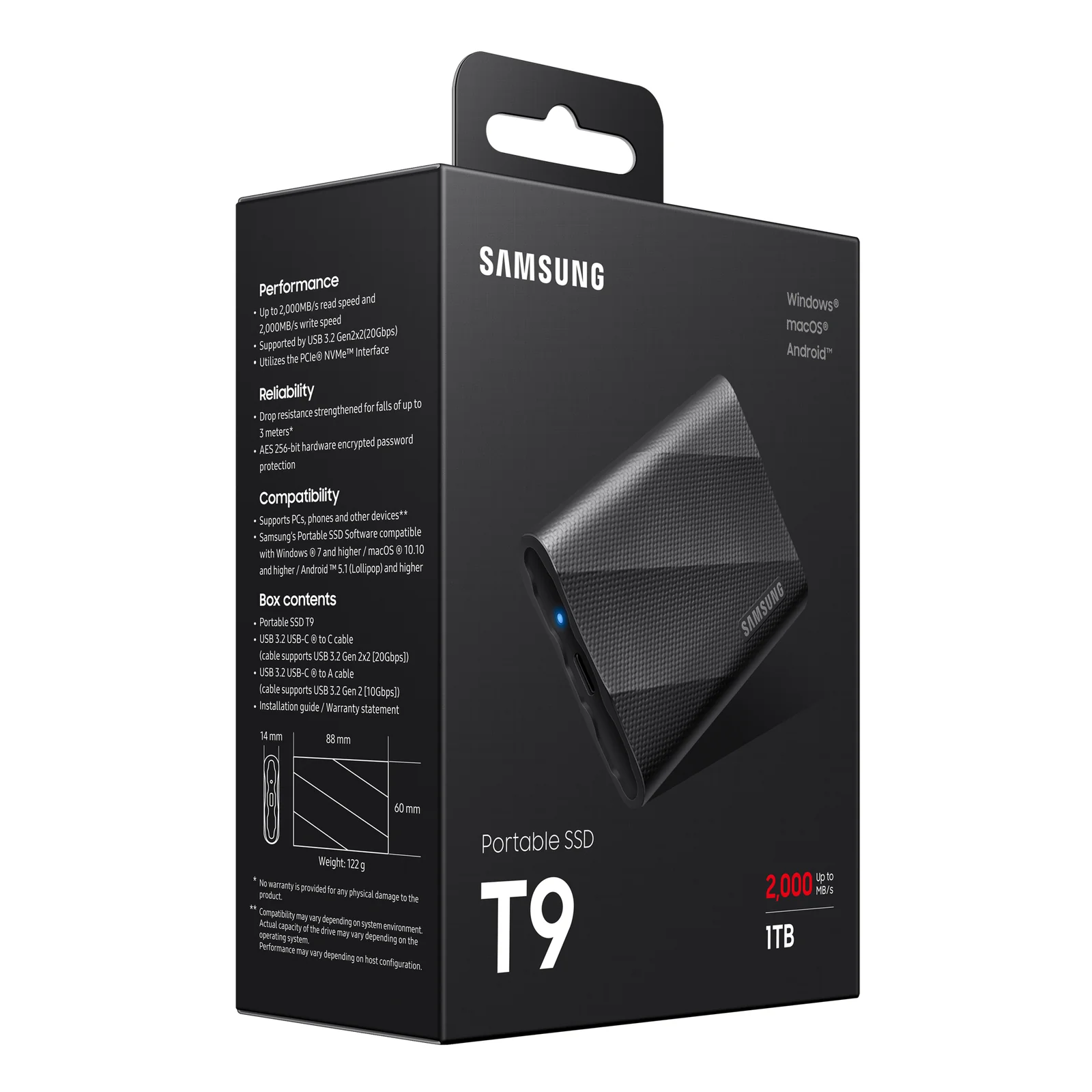 Samsung MU-PG1T0B 1 To USB Type-C USB 3.2 Gen 2x2 Noir