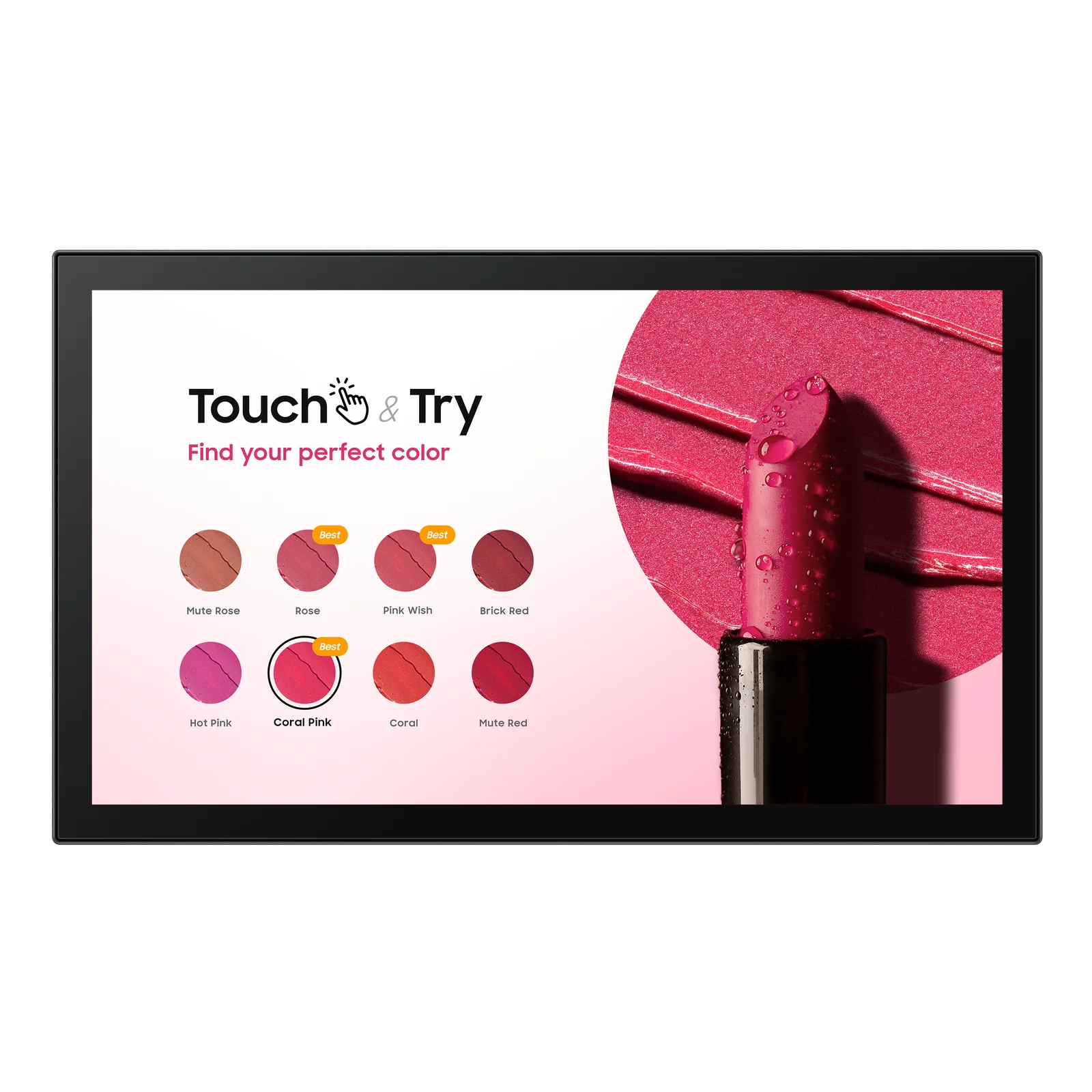 QB13C-T Écran plat de signalisation numérique 33 cm (13") LCD Wifi 500 cd/m² Full HD Noir Écran tactile Tizen 7.0 16/7
