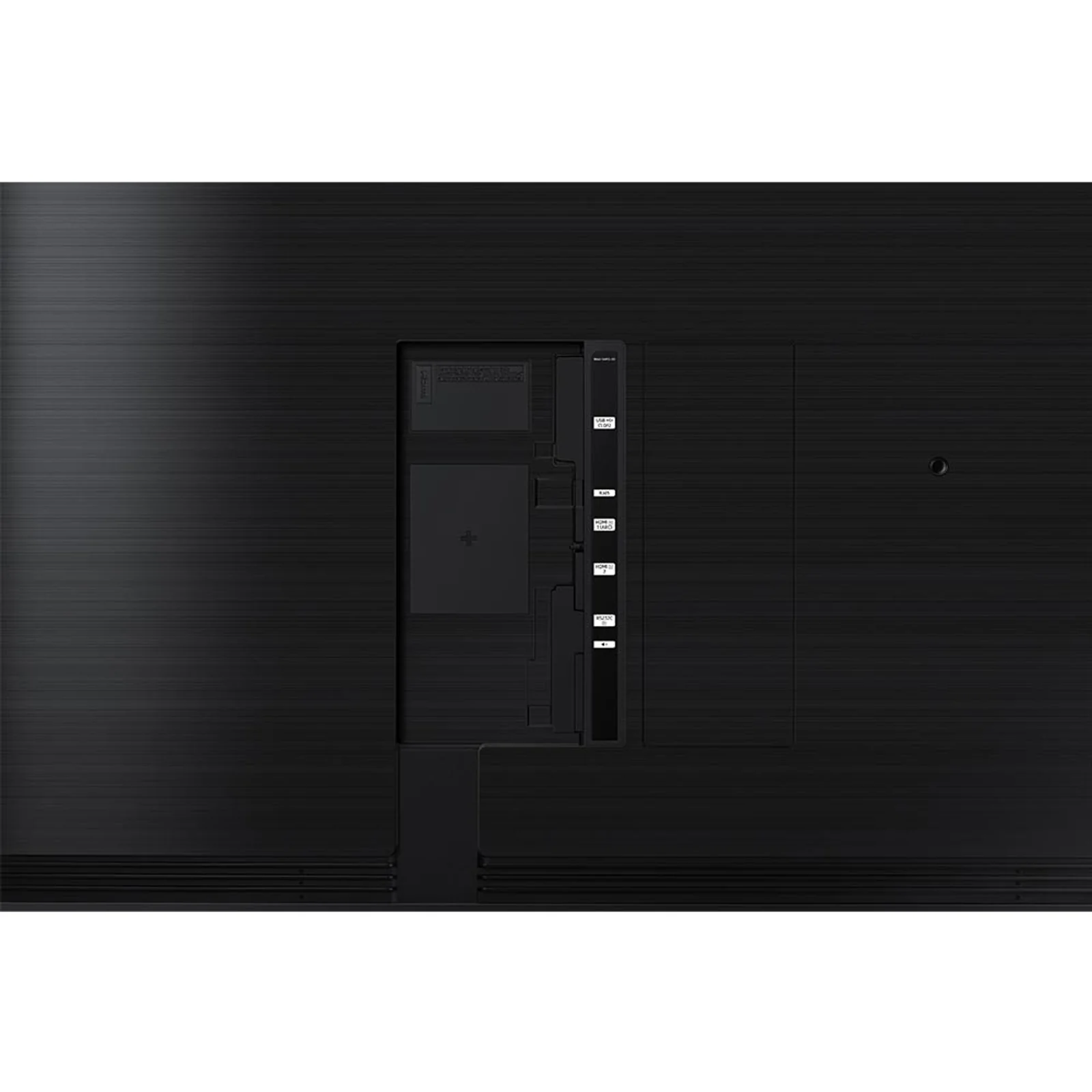 Vue arrière rapprochée du panneau de connecteurs avec ports USB, RJ-45, HDMI 1, HDMI 2, RS-232 et audio
