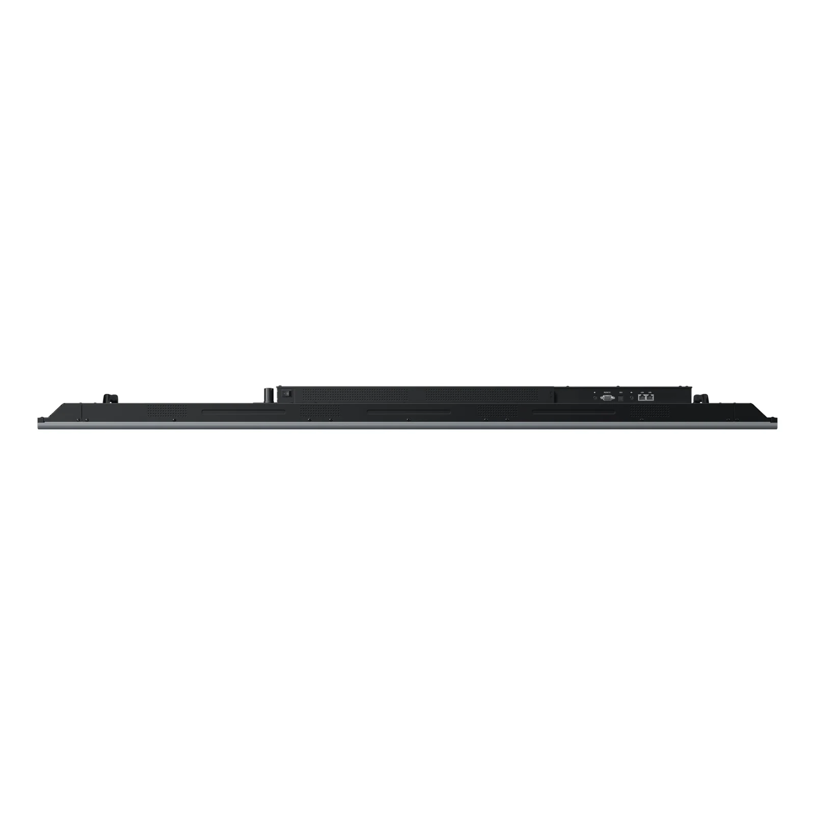Tranche inférieure arrière avec ports RS-232C Bi, sortie audio jack et 2 prises RJ45 LAN visibles et étiquetées