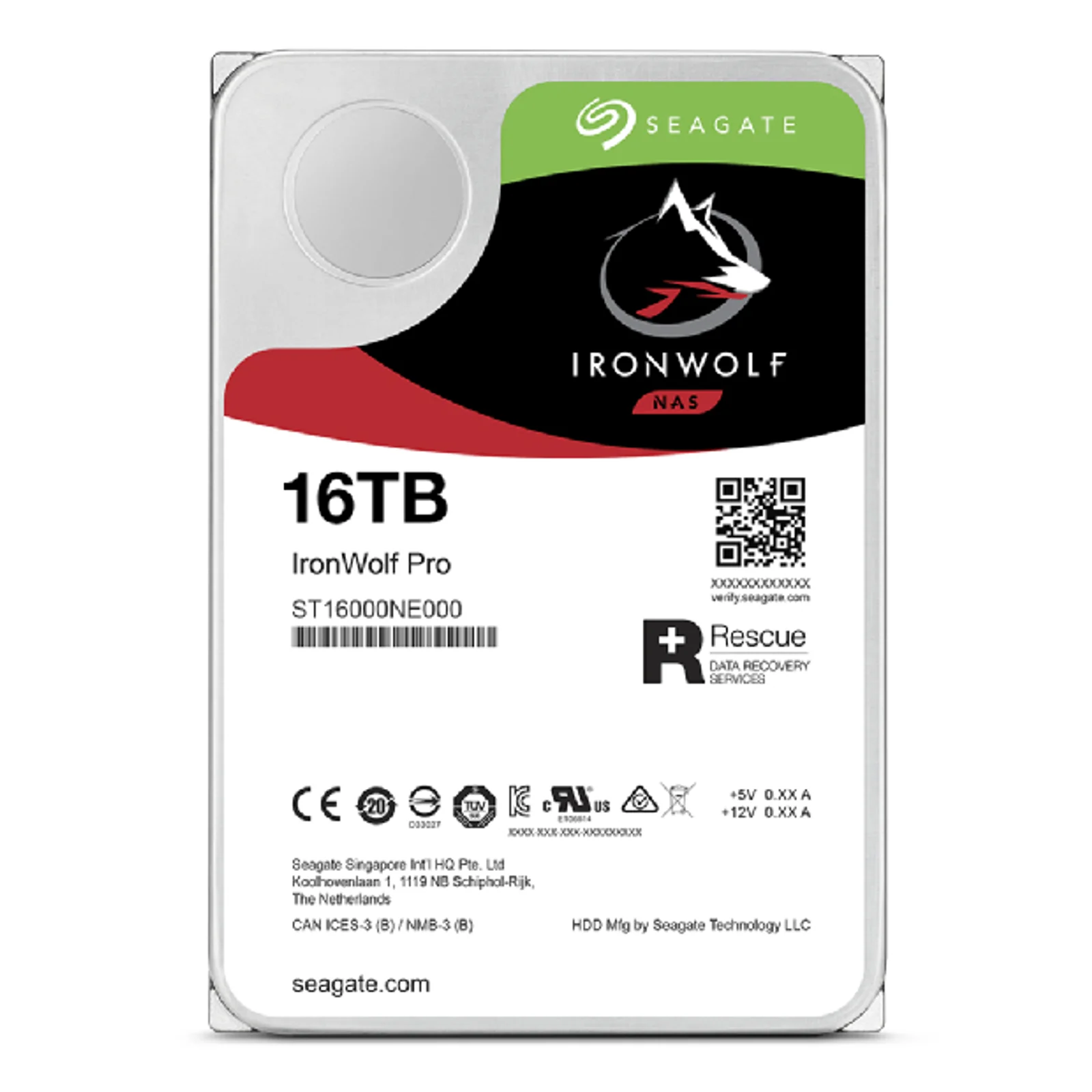 Seagate IronWolf Pro ST16000NT001 disque dur 16 To 7200 tr/min 256 Mo 3.5" Série ATA III