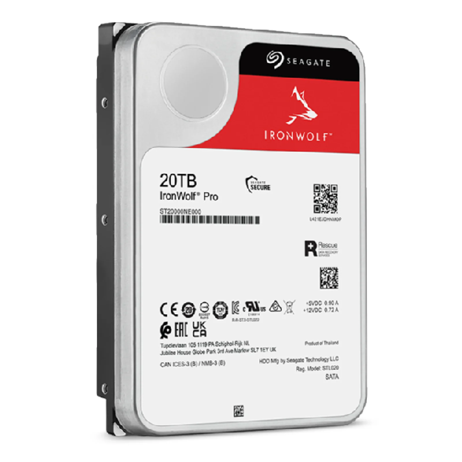 Seagate IronWolf Pro ST20000NT001 disque dur 20 To 7200 tr/min 256 Mo 3.5"