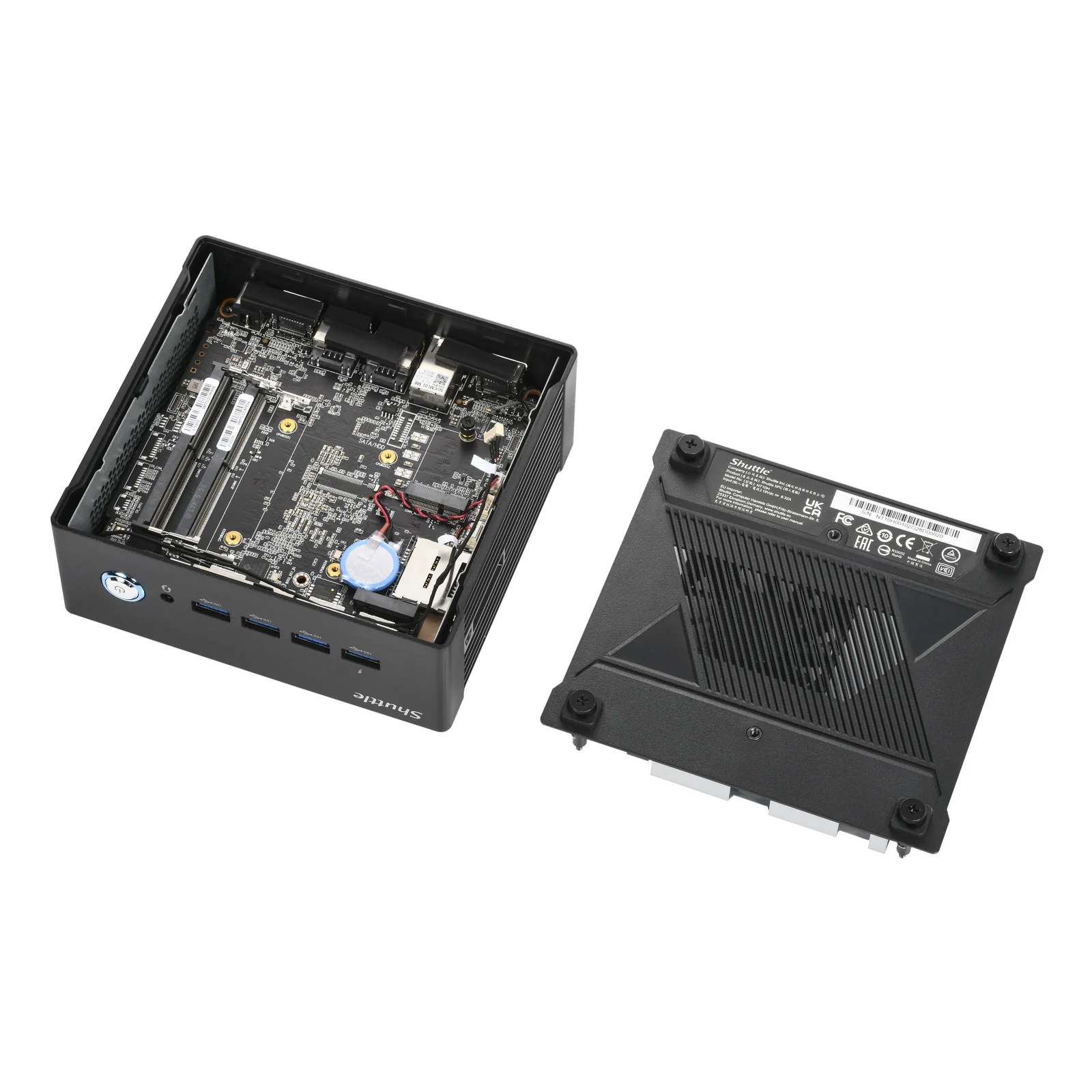 Shuttle Nano PC NA10H7, AMD Ryzen™ 7-8845HS APU, Radeon 780M , 2xHDMI, 2xUSB 4.0 (DP), 2x2.5Gbit LAN, VESA, 24/7