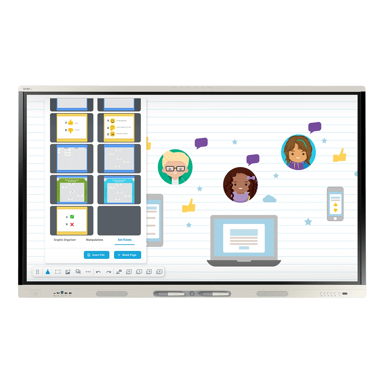 SMART Technologies RX286 tableau blanc interactif 2,18 m (86") 3840 x 2160 pixels Écran tactile USB / Bluetooth