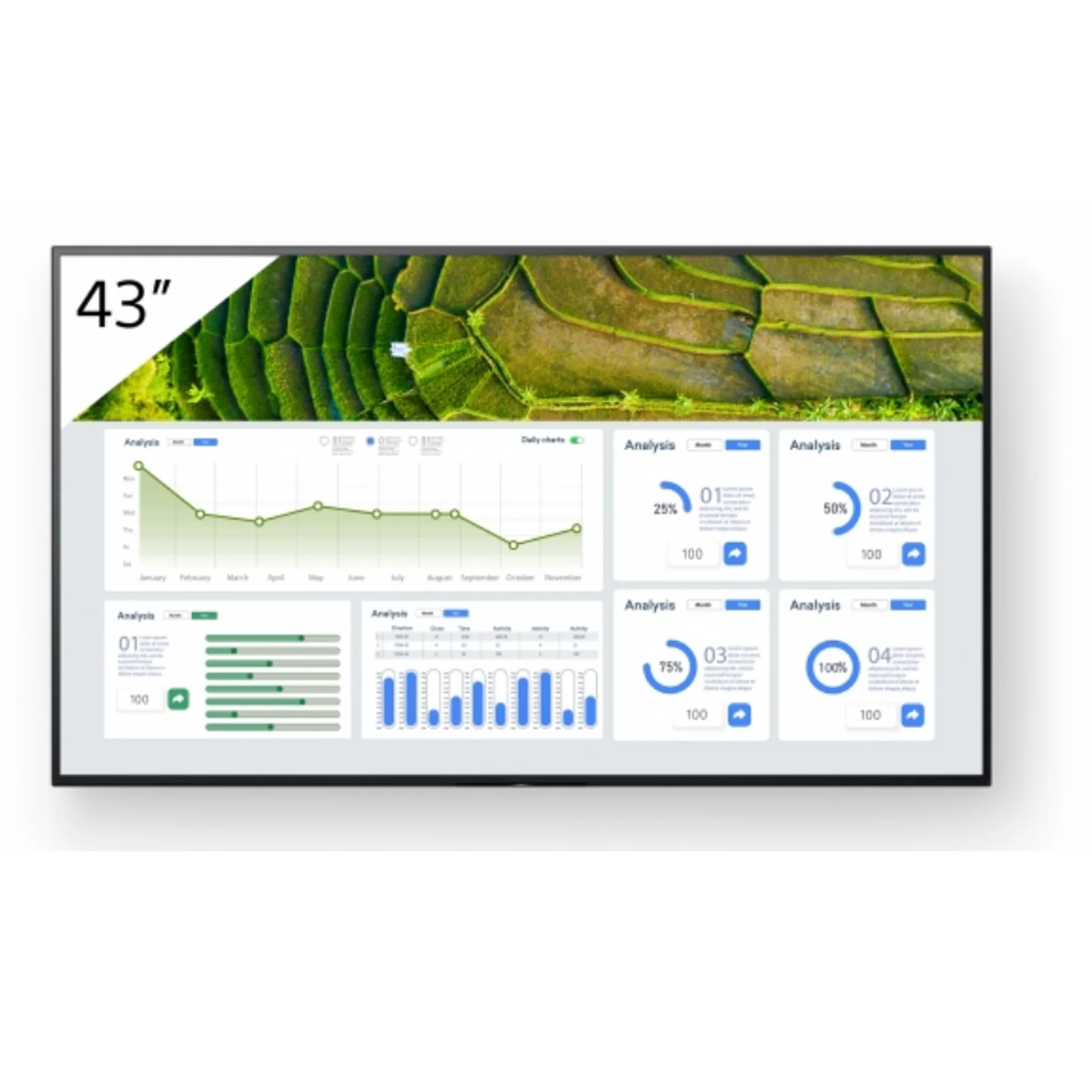 FW-43BZ30L Écran d'affichage dynamique Écran plat de signalisation numérique 109,2 cm (43") LCD Wifi 440 cd/m² 4K Ultra HD Noir Android 24/7