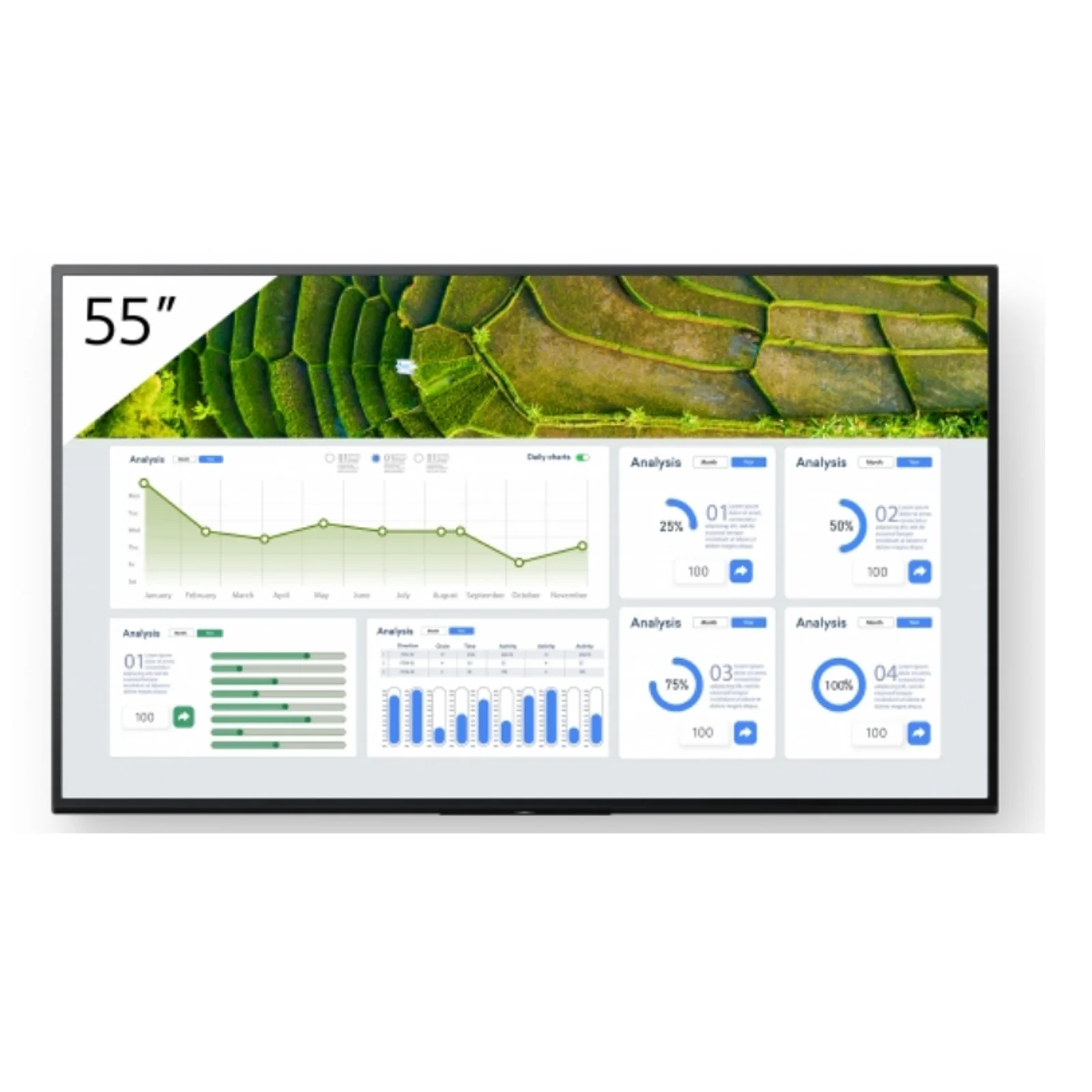 FW-55BZ30L Écran d'affichage dynamique Écran plat de signalisation numérique 139,7 cm (55") LCD Wifi 440 cd/m² 4K Ultra HD Noir Android 24/7