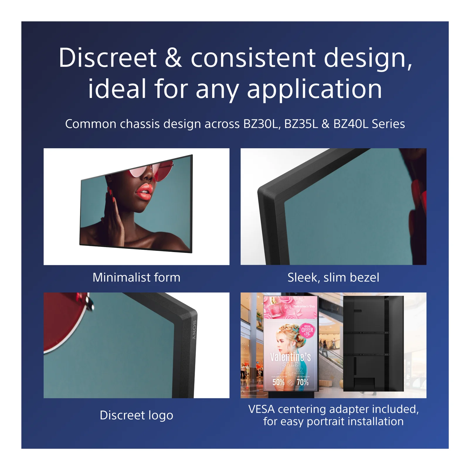 Sony FW-75BZ40L Écran d'affichage dynamique Écran plat de signalisation numérique 190,5 cm (75") LCD Wifi 700 cd/m² 4K Ultra HD Noir Android 24/7