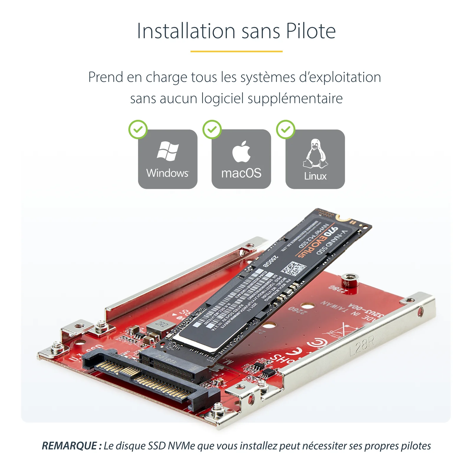 StarTech.com 1M25-U3-M2-ADAPTER carte et adaptateur d'interfaces Interne M.2