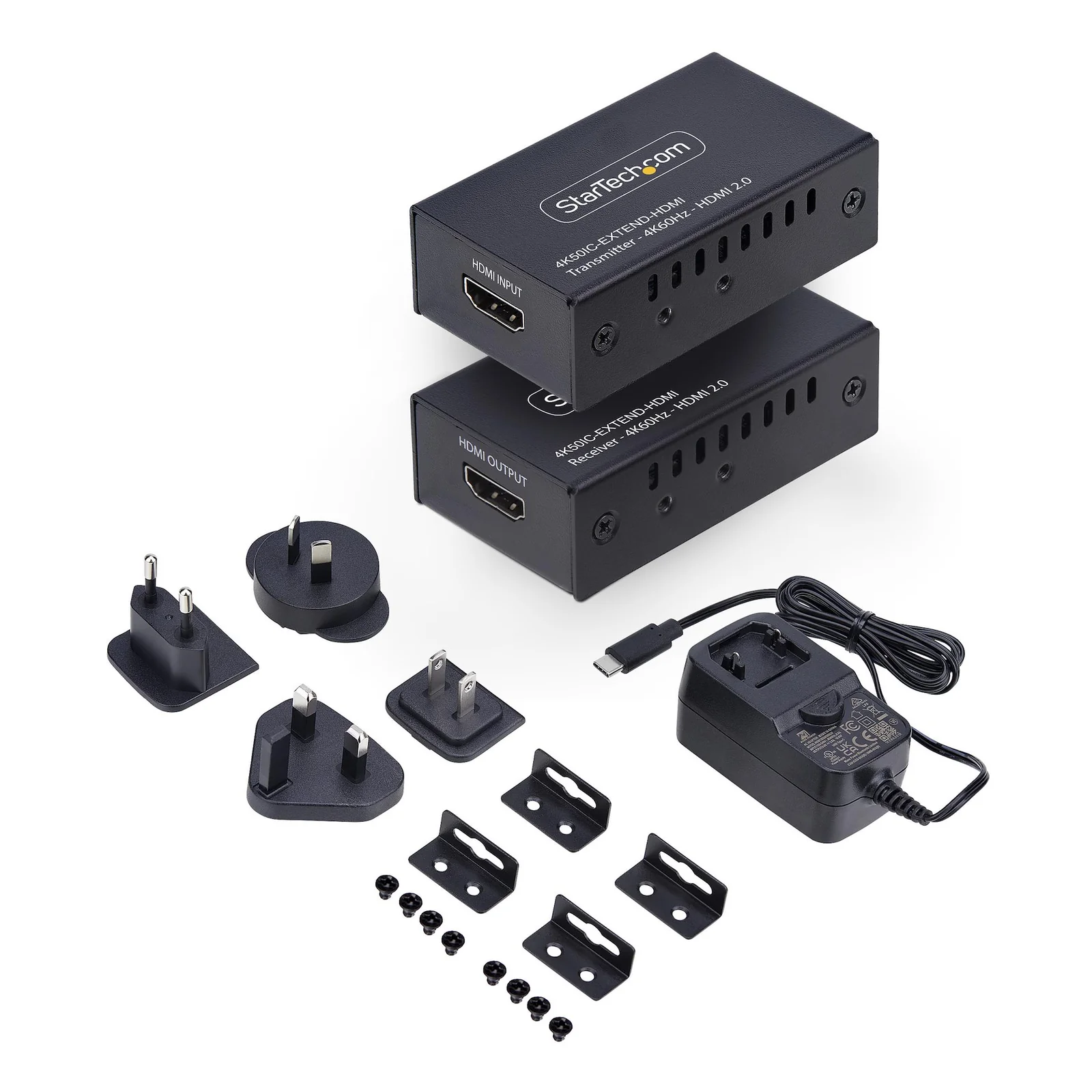 StarTech.com 4K50IC-EXTEND-HDMI extension audio/video Émetteur et récepteur AV Noir