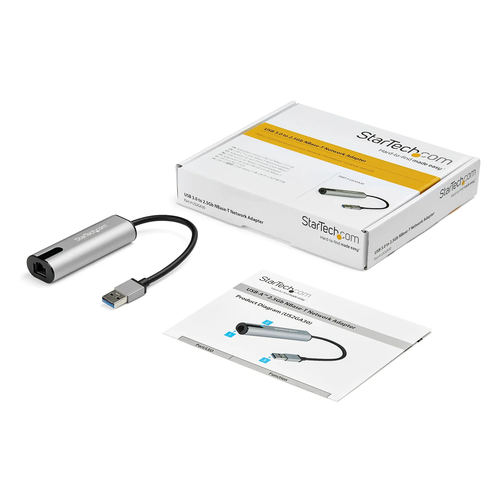 StarTech.com Adaptateur 2.5GbE USB-A vers Ethernet - NBASE-T NIC - Réseau Gigabit USB 3.0 Type A 2.5/1GbE Multi Speed - USB 3.1 pour PC vers RJ45 - Lenovo X1 Carbon/HP EliteBook/ZBook