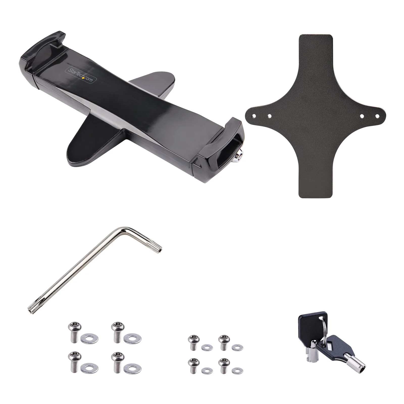 StarTech.com Adaptateur de Montage VESA pour Tablettes de 7,9 à 12,5" - Jusqu'à 2kg - Support Tablette Antivol Motif VESA 75x75/100x100 - Pince de Montage VESA - Socle/Fixation pour Tablette Sécurisé, Noir
