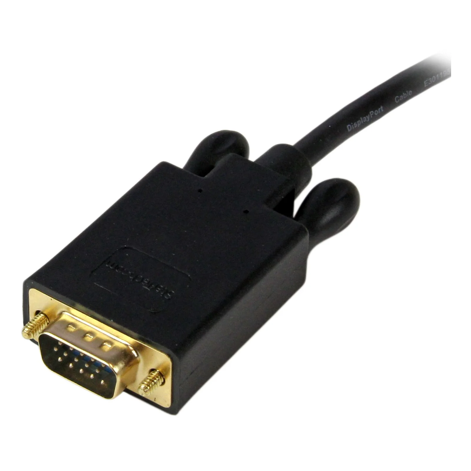 Connecteur VGA D-Sub 15 broches mâle noir avec vis de fixation dorées et boîtier de conversion intégré