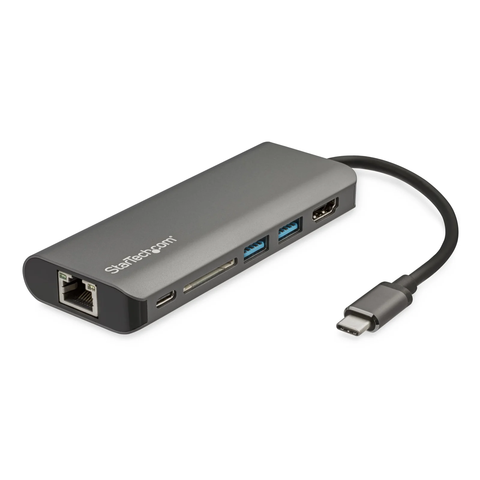 Adaptateur Multiport USB-C - Mini Dock USB-C avec HDMI 4K, 3x USB 3.0 Hub, SD/SDHC, GbE, 60W PD 3.0 Pass-Through - Station d'Accueil USB-C pour PC Portable Type-C/Thunderbolt 3