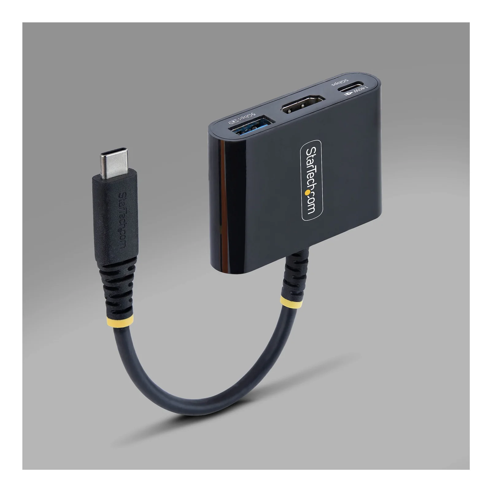 StarTech.com Adaptateur Multiport USB-C vers HDMI avec Charge PD 140W, HDMI 4K 60Hz, Hub USB 5 Gbps, Mini Dock pour MacBook / Dell / Thinkpad / HP / iPad / Tablettes