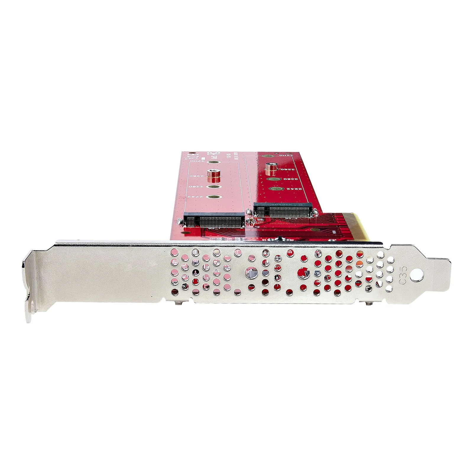 StarTech.com Adaptateur PCIe M.2 - PCIe x8/ x16 vers Double NVMe ou AHCI M.2 SSD - PCI Express 4.0, 7,8 Gbps par Disque, Bifurcation Requise - Carte PCIe Dual M.2 - Compatible Windows/Linux
