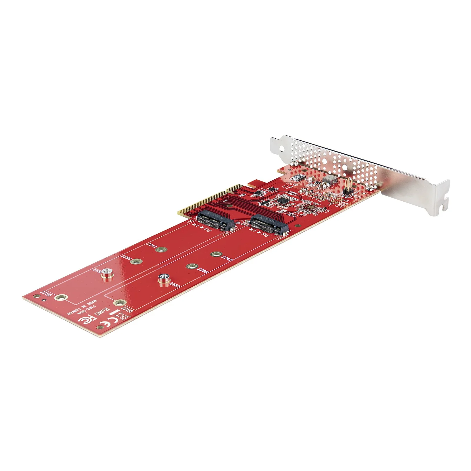 StarTech.com Adaptateur PCIe M.2 - PCIe x8/ x16 vers Double NVMe ou AHCI M.2 SSD - PCI Express 4.0, 7,8 Gbps par Disque, Bifurcation Requise - Carte PCIe Dual M.2 - Compatible Windows/Linux