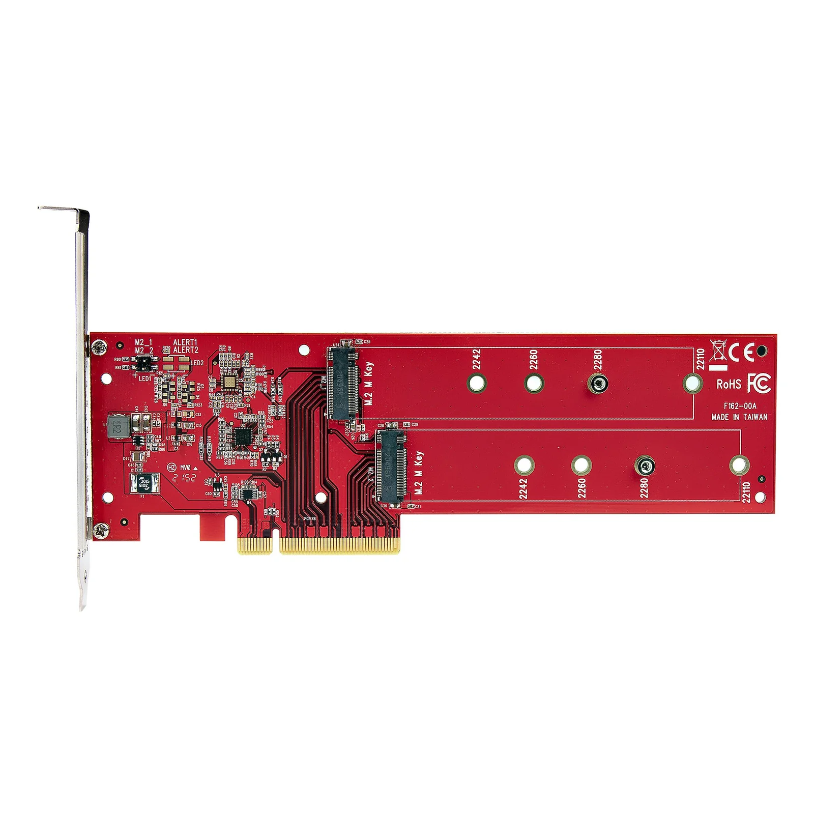 StarTech.com Adaptateur PCIe M.2 - PCIe x8/ x16 vers Double NVMe ou AHCI M.2 SSD - PCI Express 4.0, 7,8 Gbps par Disque, Bifurcation Requise - Carte PCIe Dual M.2 - Compatible Windows/Linux