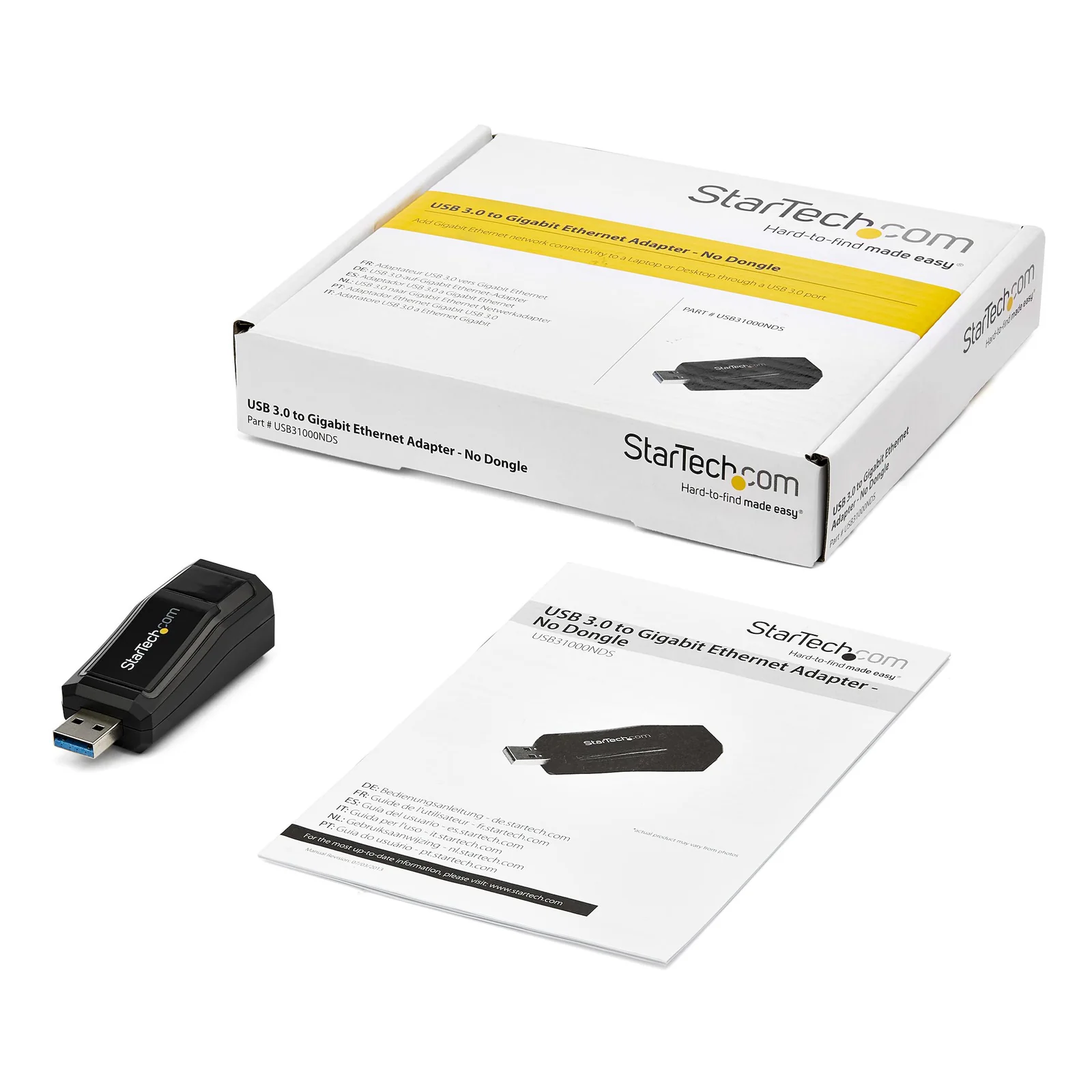 StarTech.com Adaptateur Réseau USB 3.0 vers RJ45 Gigabit Ethernet - 10/100/1000Mbps - Noir