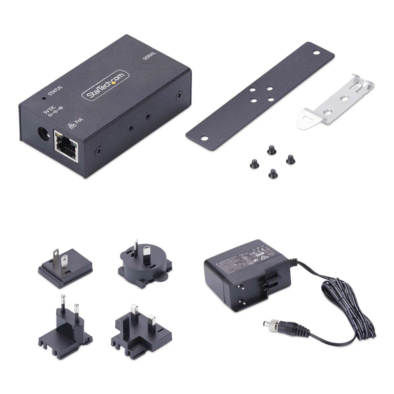 StarTech.com Adaptateur Série vers Ethernet à 1 Port, Serveur de Périphérique Série IP 802.3af PoE pour Périphériques RS232 Distants, Montage Mural/sur Rail DIN, Convertisseur Série RJ45 vers DB9, Conforme TAA