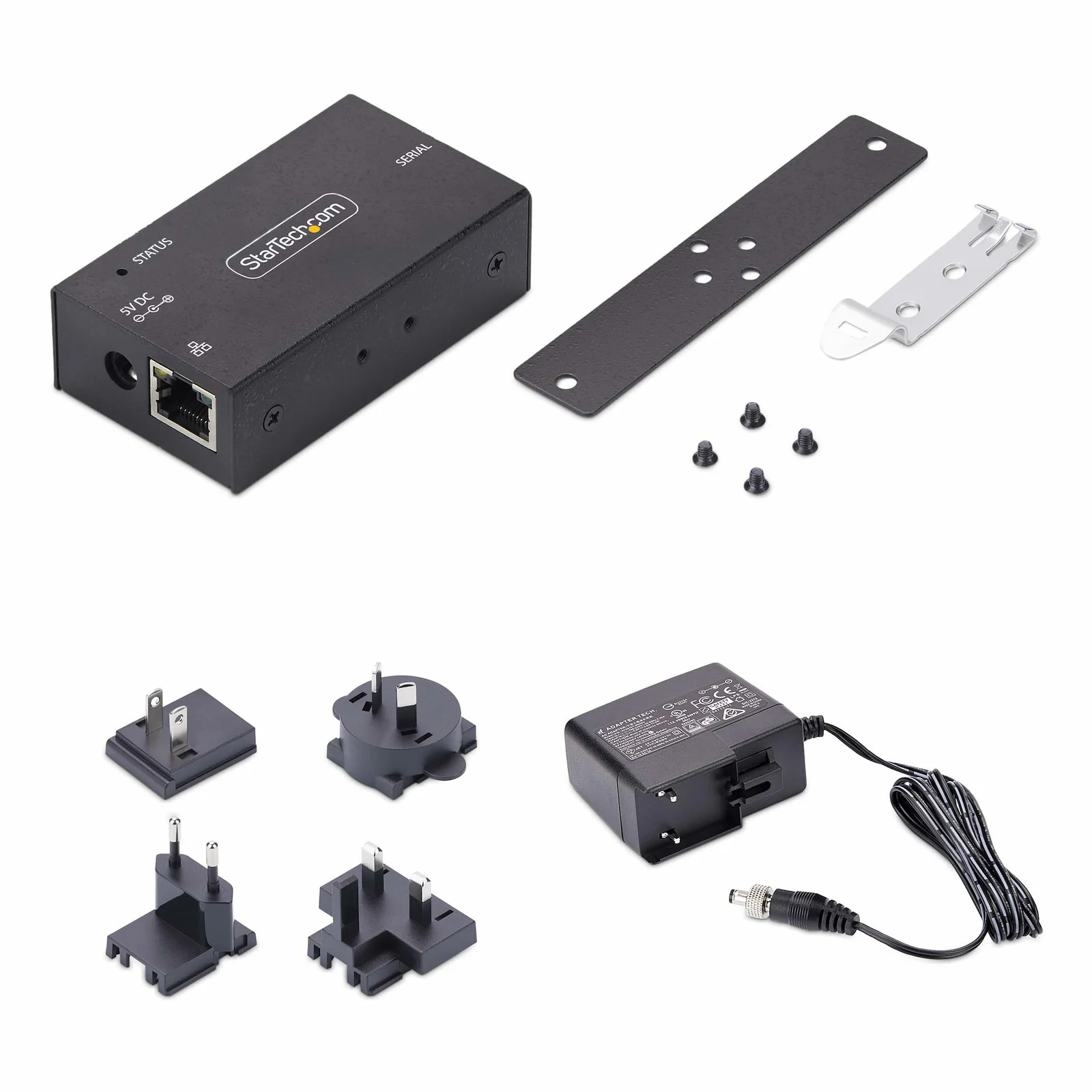 StarTech.com Adaptateur Série vers Ethernet à 1 Port, Serveur de Périphériques Série IP pour Périphériques RS232 Distants, Montage Mural/sur Rail DIN, Boîtier Métallique, Convertisseur Série RJ45 LAN vers DB9, TAA