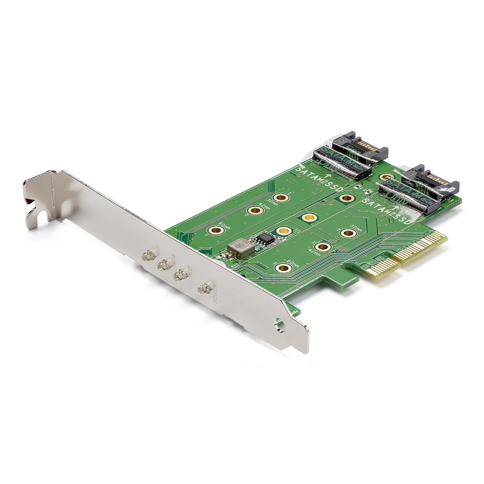 Adaptateur SSD M.2 NGFF à 3 ports - 1x M.2 PCIe (NVMe), 2x M.2 SATA III - PCIe 3.0