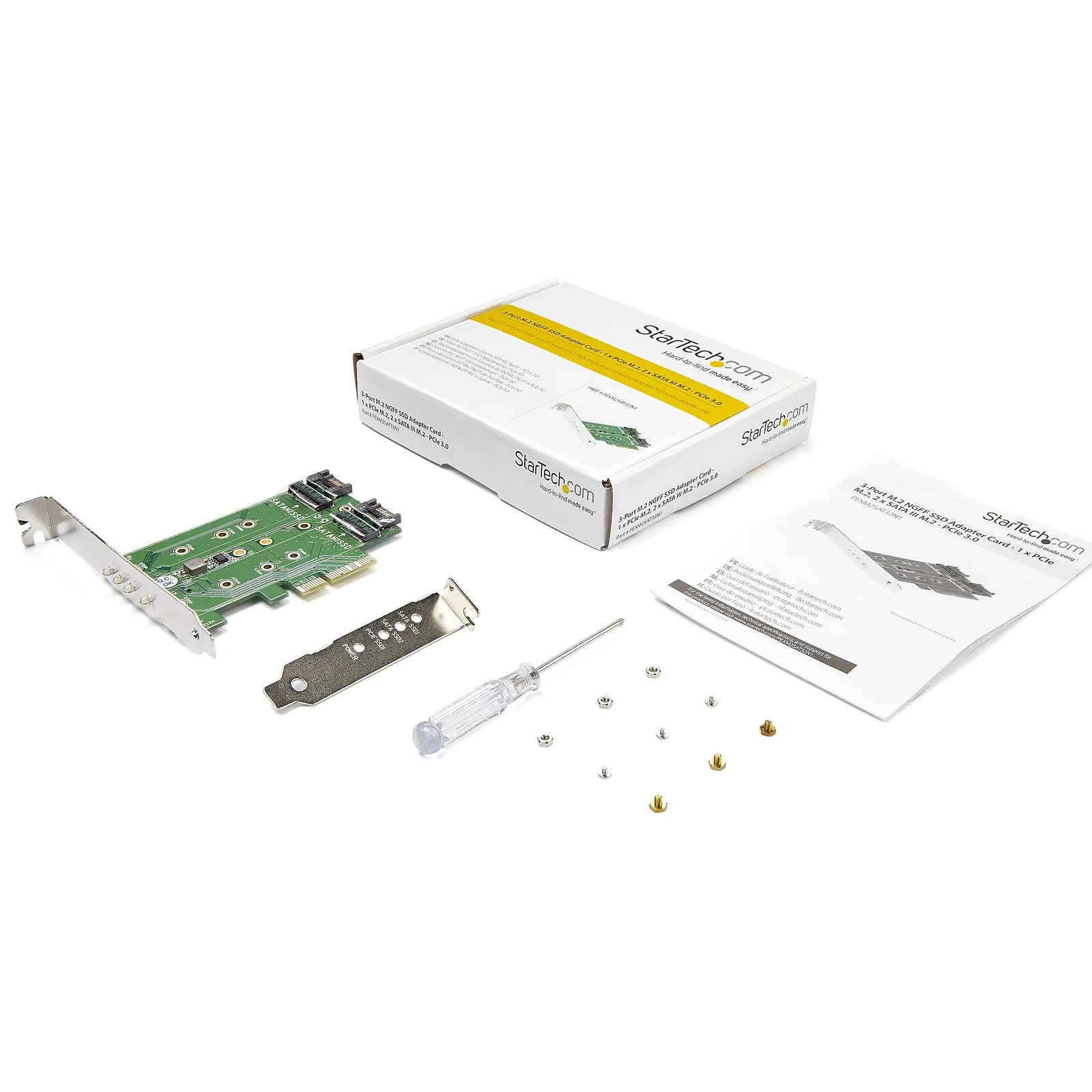 StarTech.com Adaptateur SSD M.2 NGFF à 3 ports - 1x M.2 PCIe (NVMe), 2x M.2 SATA III - PCIe 3.0