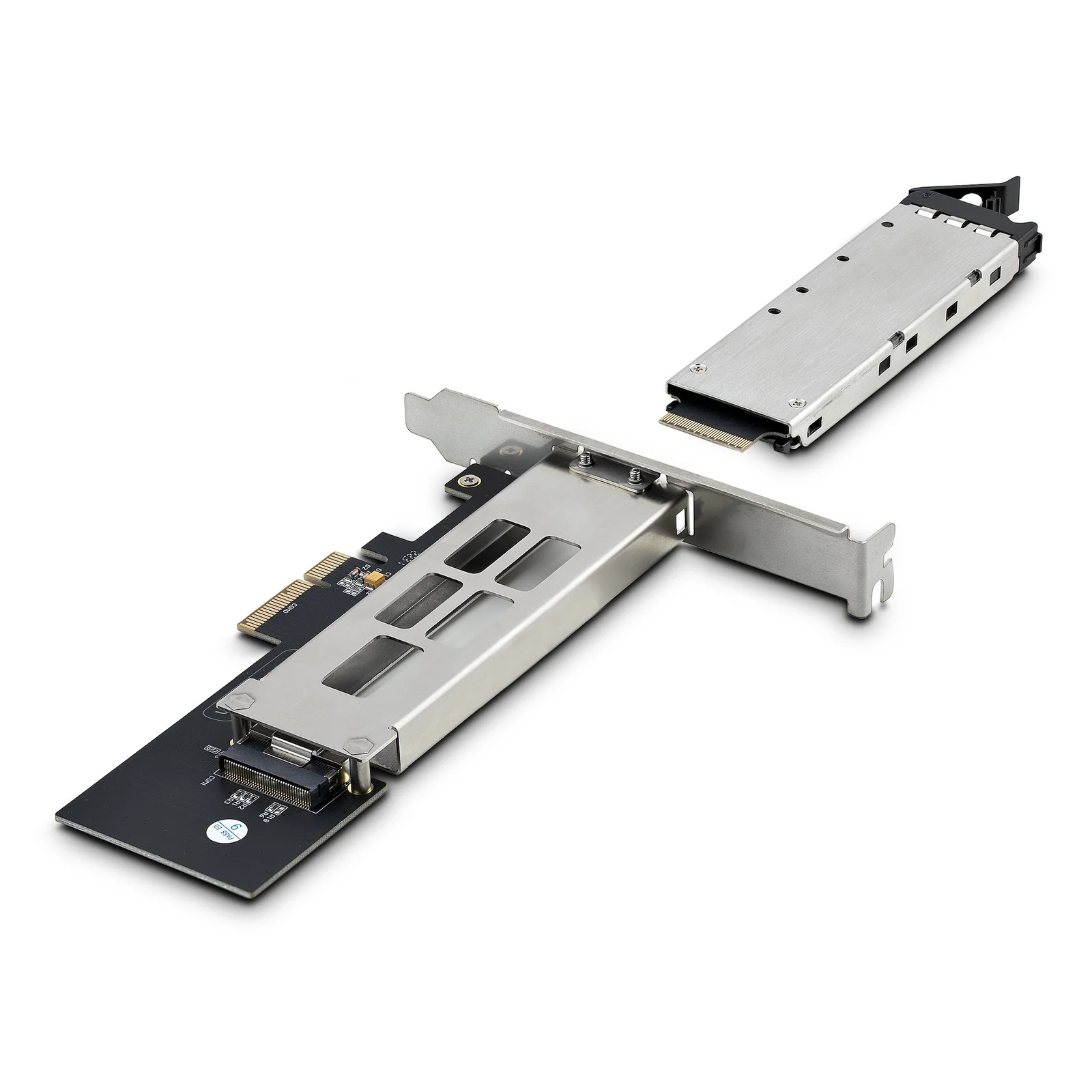StarTech.com Adaptateur SSD M.2 NVMe vers PCIe x4 avec Plateau Amovible pour Slot d'Extension PCI Express, Carte Adaptateur PCIe, Installation Sans Outil, Baie de Disque Hot-Swap PCIe 4.0/3.0, Verrouillage par Clé