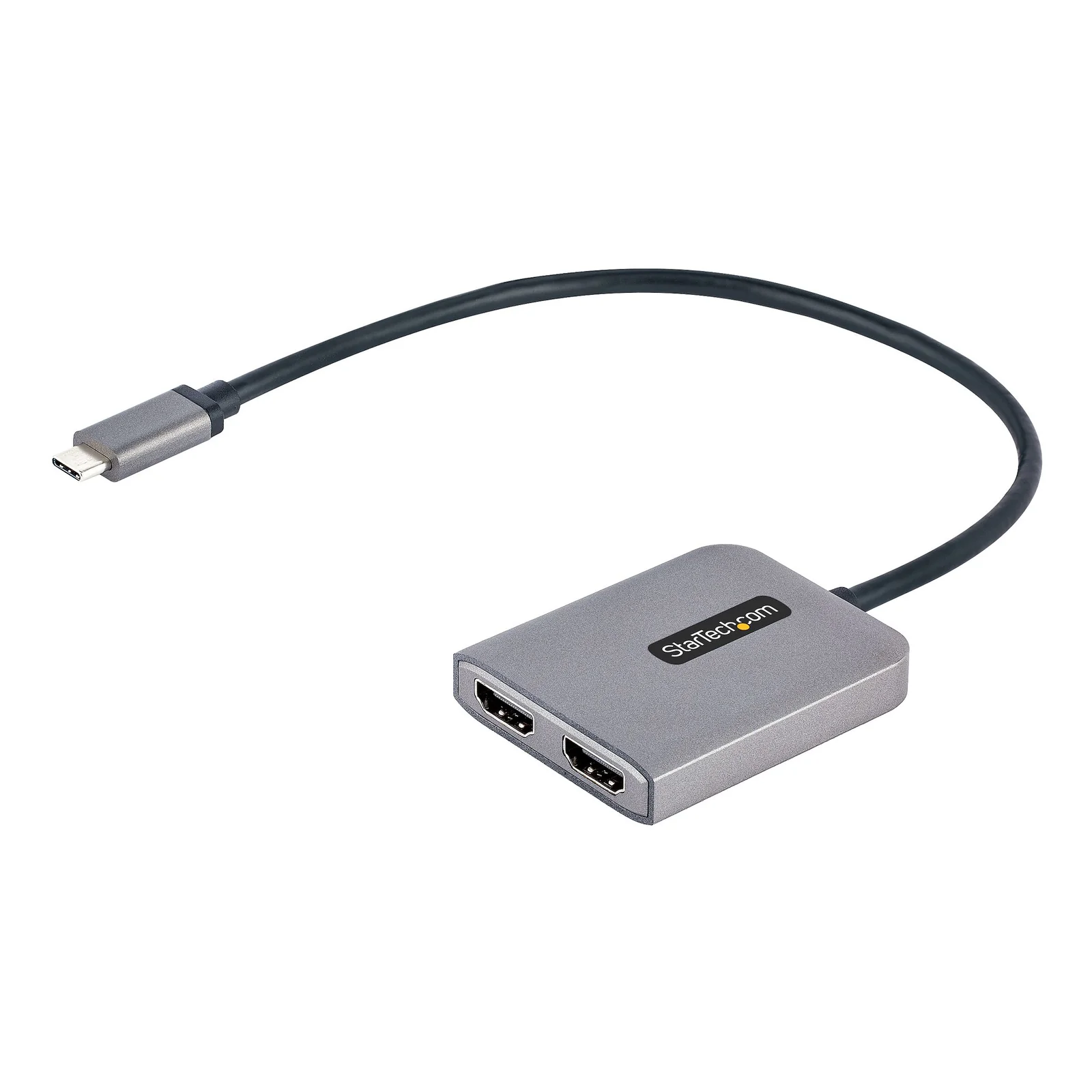 Adaptateur USB-C vers Double HDMI, Hub USB Type-C Multi-Moniteur MST, Double Écran HDMI 4K 60Hz pour Ordinateur Portable Extender / Splitter, HDR, Câble Intégré Extra-Long - Windows Uniquement