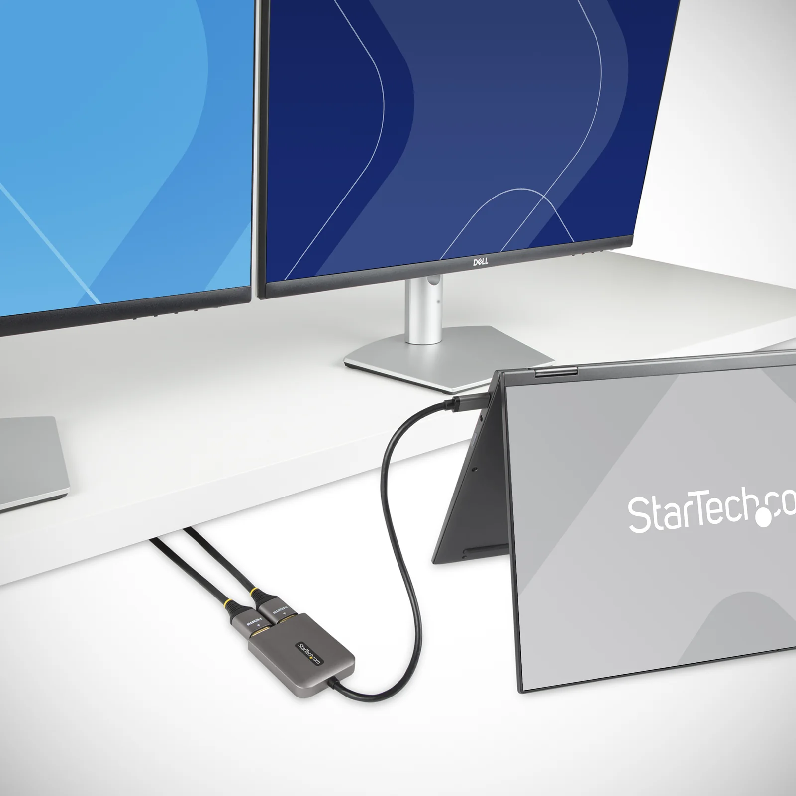 StarTech.com Adaptateur USB-C vers Double HDMI, Hub USB Type-C Multi-Moniteur MST, Double Écran HDMI 4K 60Hz pour Ordinateur Portable Extender / Splitter, HDR, Câble Intégré Extra-Long - Windows Uniquement