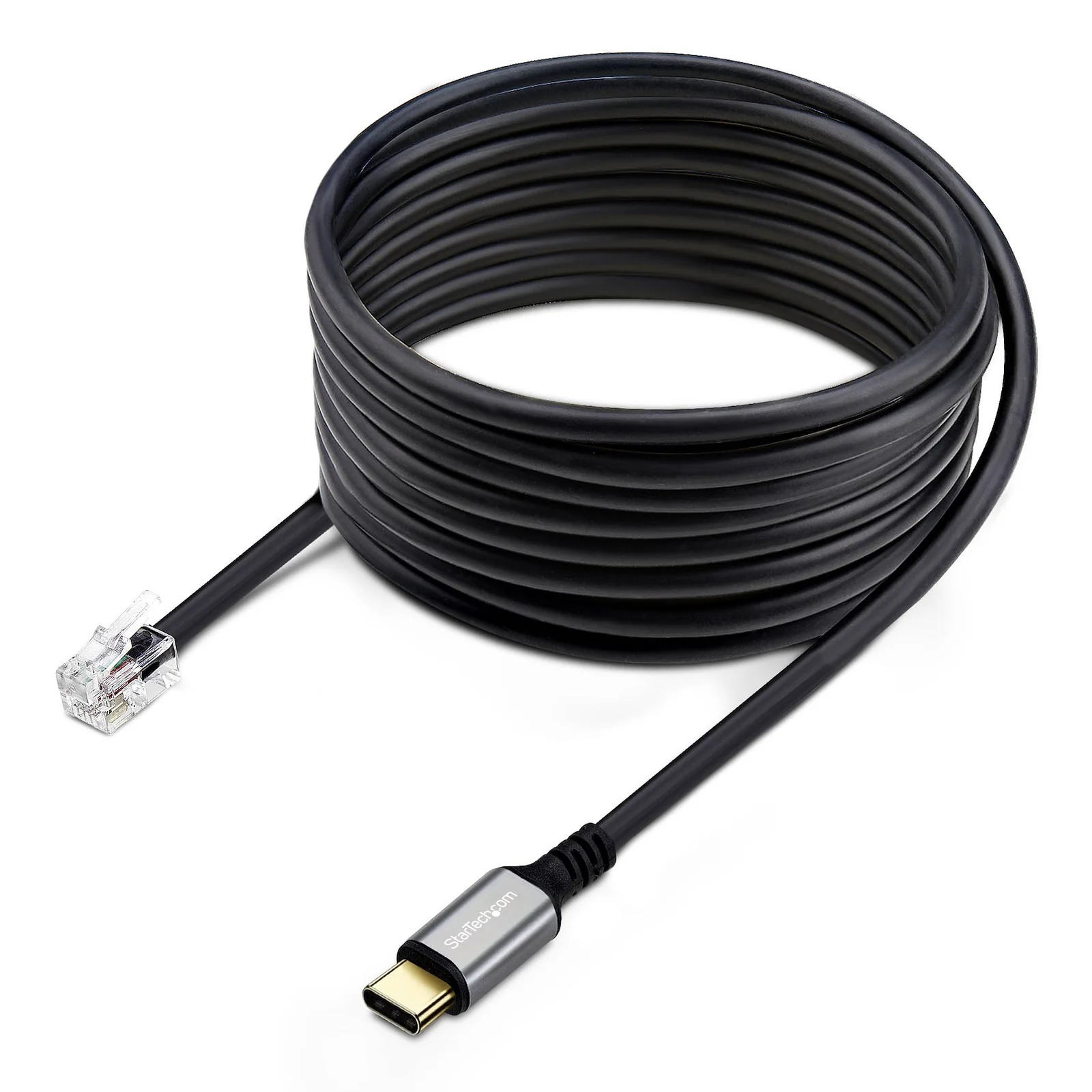 Adaptateur USB-C vers RJ9 pour Combiné Téléphonique de Bureau ou Casque Filaire/Sans Fil, Utilise le Matériel Fixe Existant, 1,8m, pour Ordinateur Portable/de Bureau/Mobile