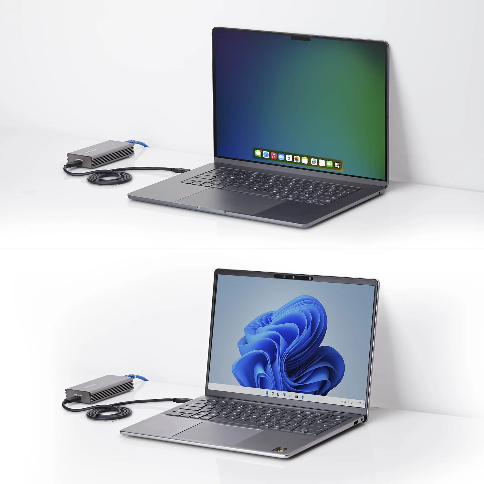 StarTech.com Adaptateur USB4 vers Ethernet, 10GbE, Multi-Gigabit, Compatible Thunderbolt, Carte Réseau 10GBASE-T/5G/2,5G, Adaptateur Ethernet 10G, Câble USB4 de 0,5m, Win/Mac, TAA